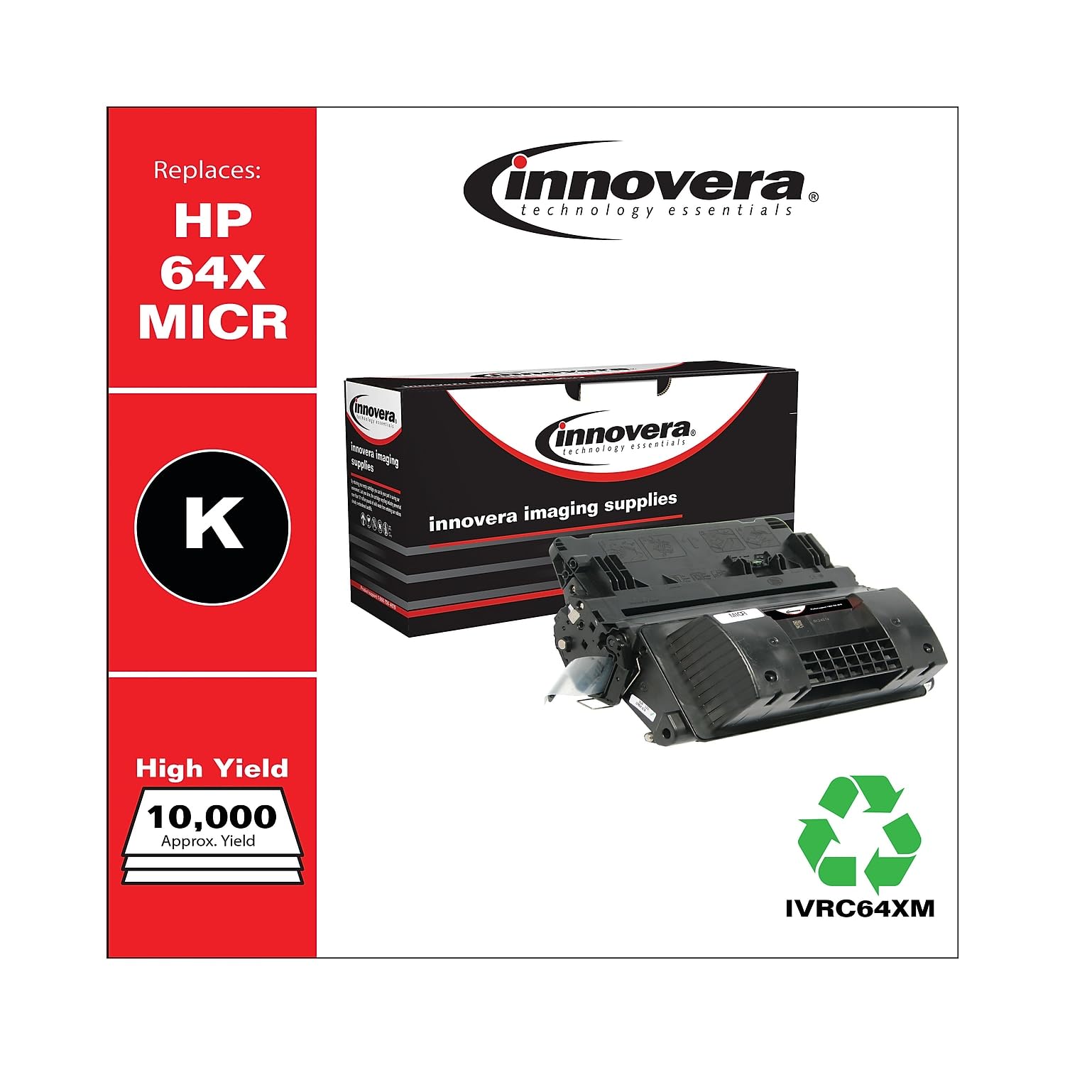Innovera Remanufactured Black High Yield Micr Toner, Replacement For 64Xm (Cc364Xm), 24,000 Page Yield