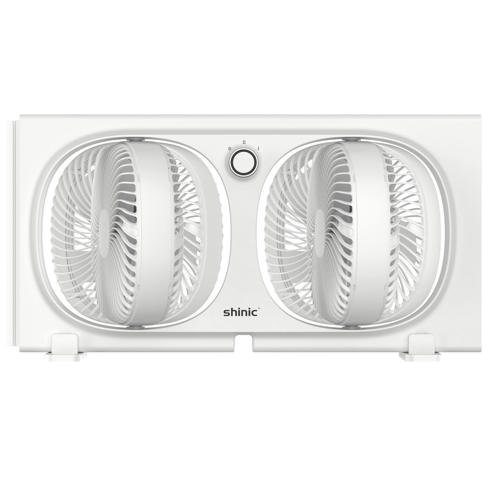Shinic 9'' Twin Window Fan With 270 Rotatable Fans, 2 Speeds, Vertical Window Fan With Rigid & Accordion Expanders, Width Adjust