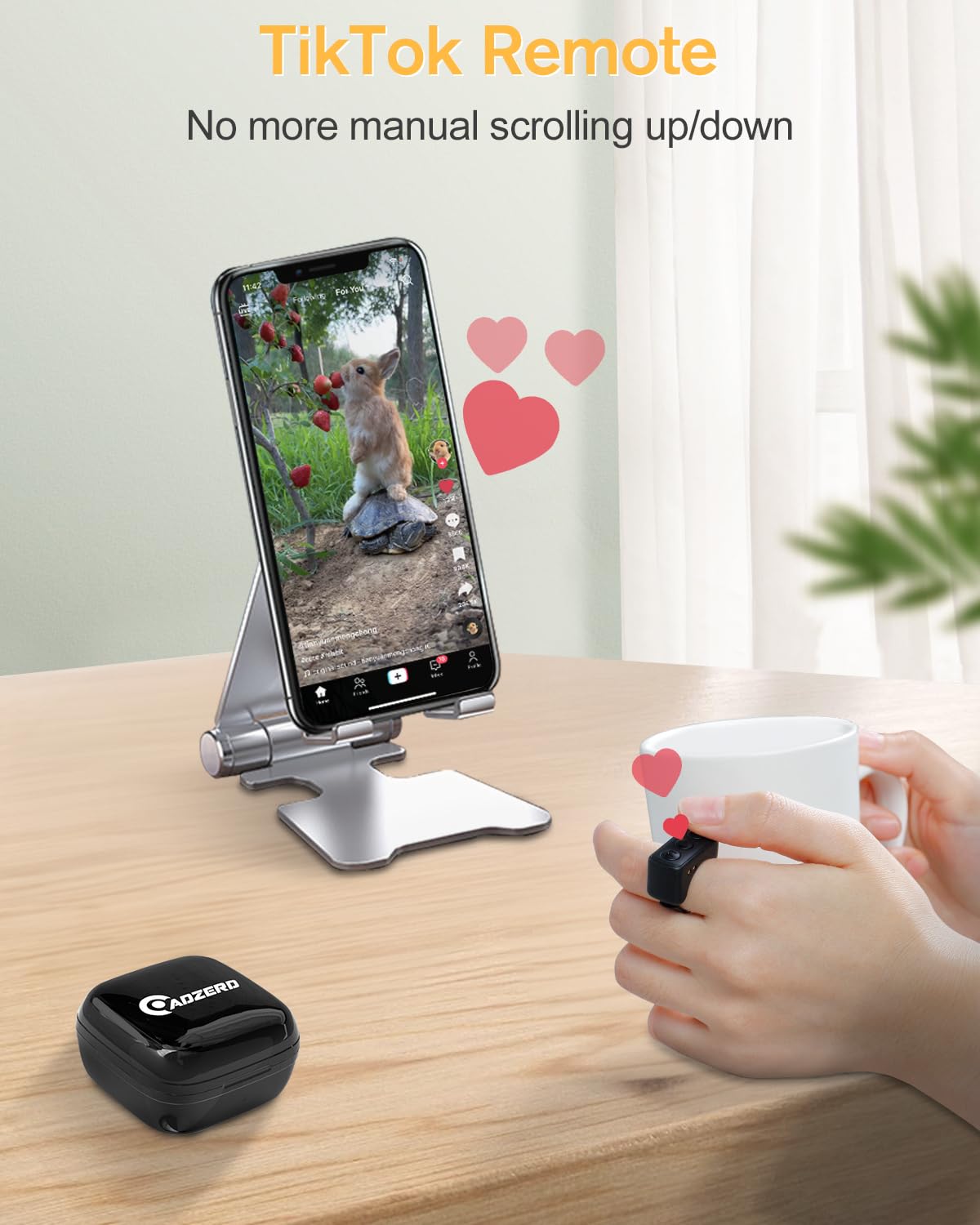 Multifunction Remote Page Turner For Kindle Paperwhite Reading And Tiktok Scrolling, Adzerd Page Turner Clicker For Ipad Iphone Tablets, Wireless Camera Camcorder Remote Control Black