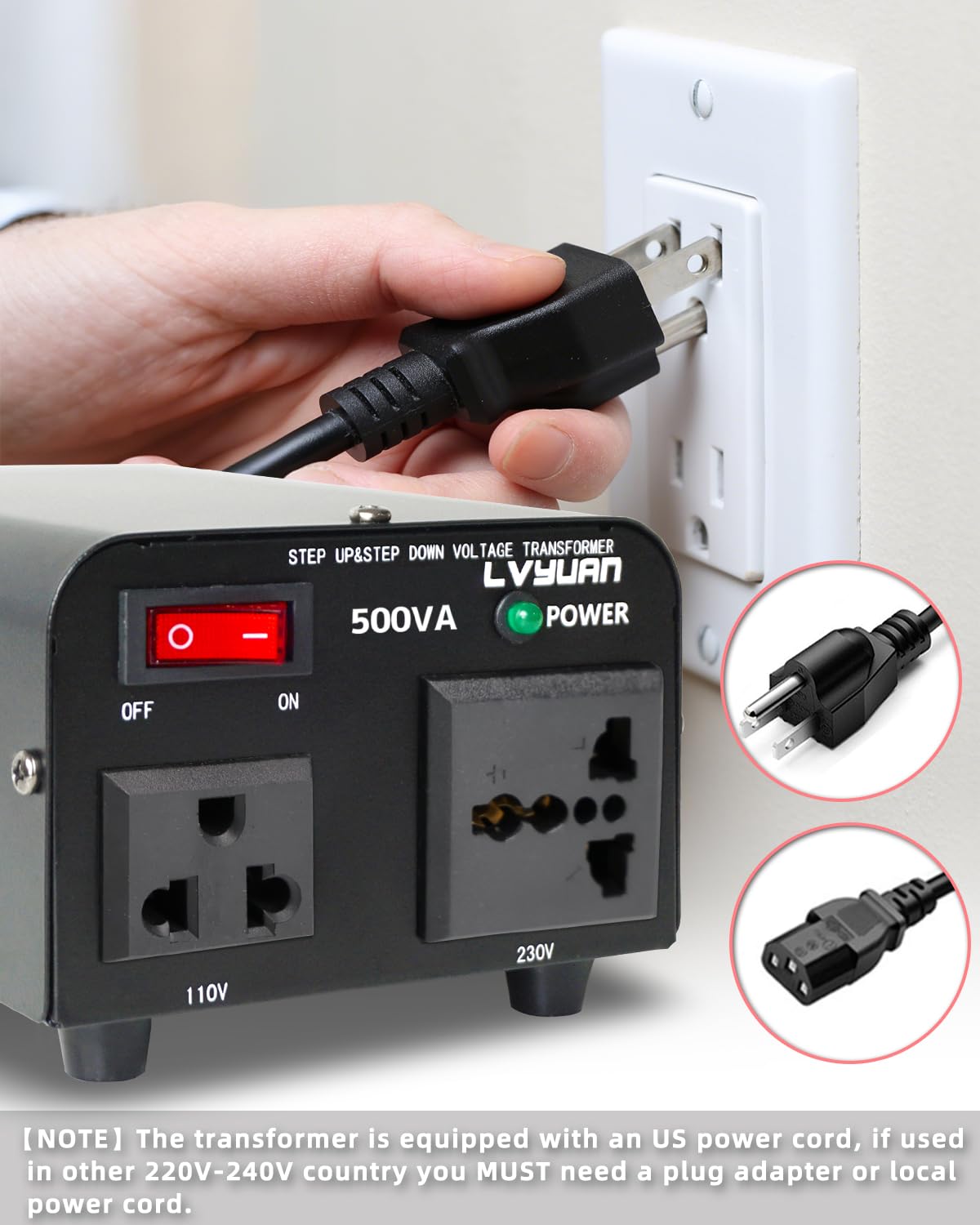 Lvyuan Voltage Transformer Converter 500 Watt Step Up/Down Convert From 110 120 Volt To 220 240 Volt And From 220 240 Volt To 11