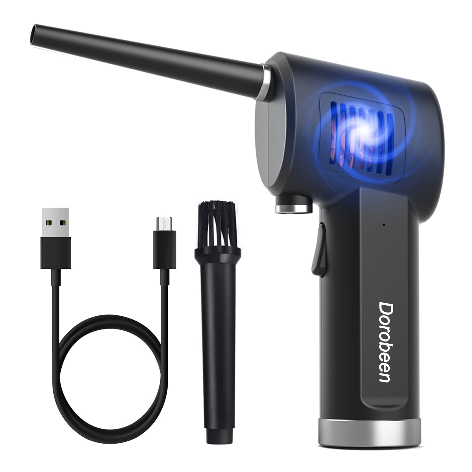Dorobeen Compressed Air Duster, Cordless Portable Rechargeable Compressed Air, 33000 Rpm Electric Air Duster For Computer Keyboa