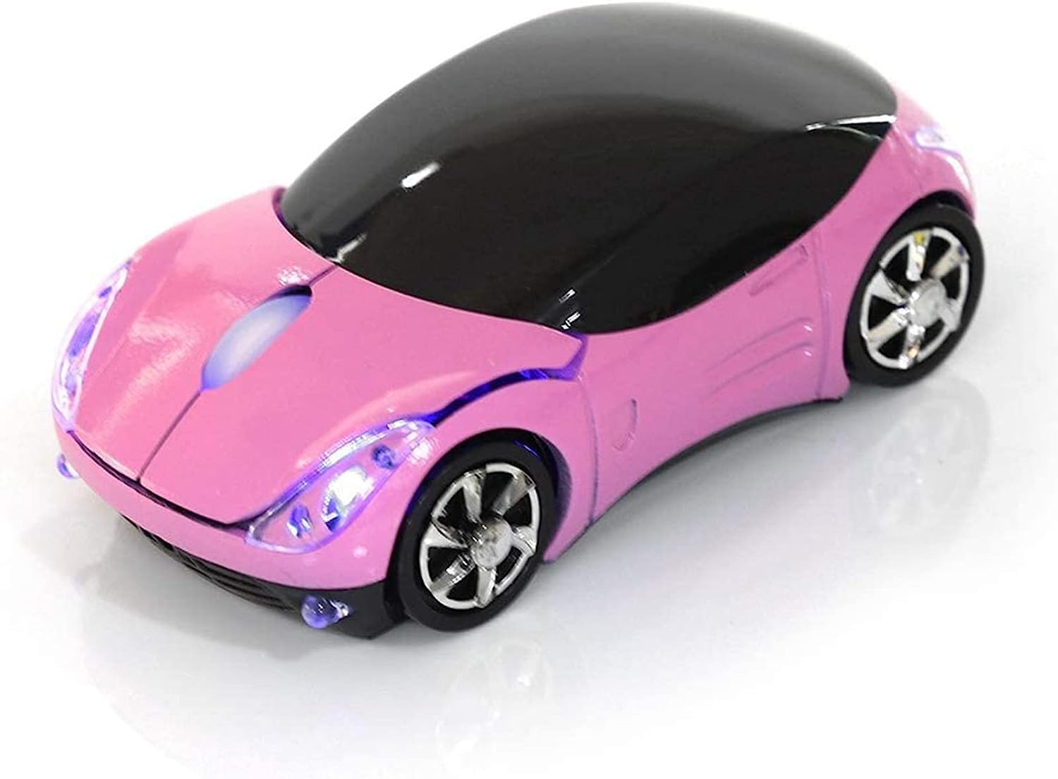 spoojie 2.4G Wireless Mouse 3D Car Shape Wireless Optical Mouse with USB Receiver for PC Computer Laptop(Fcar, Pink)