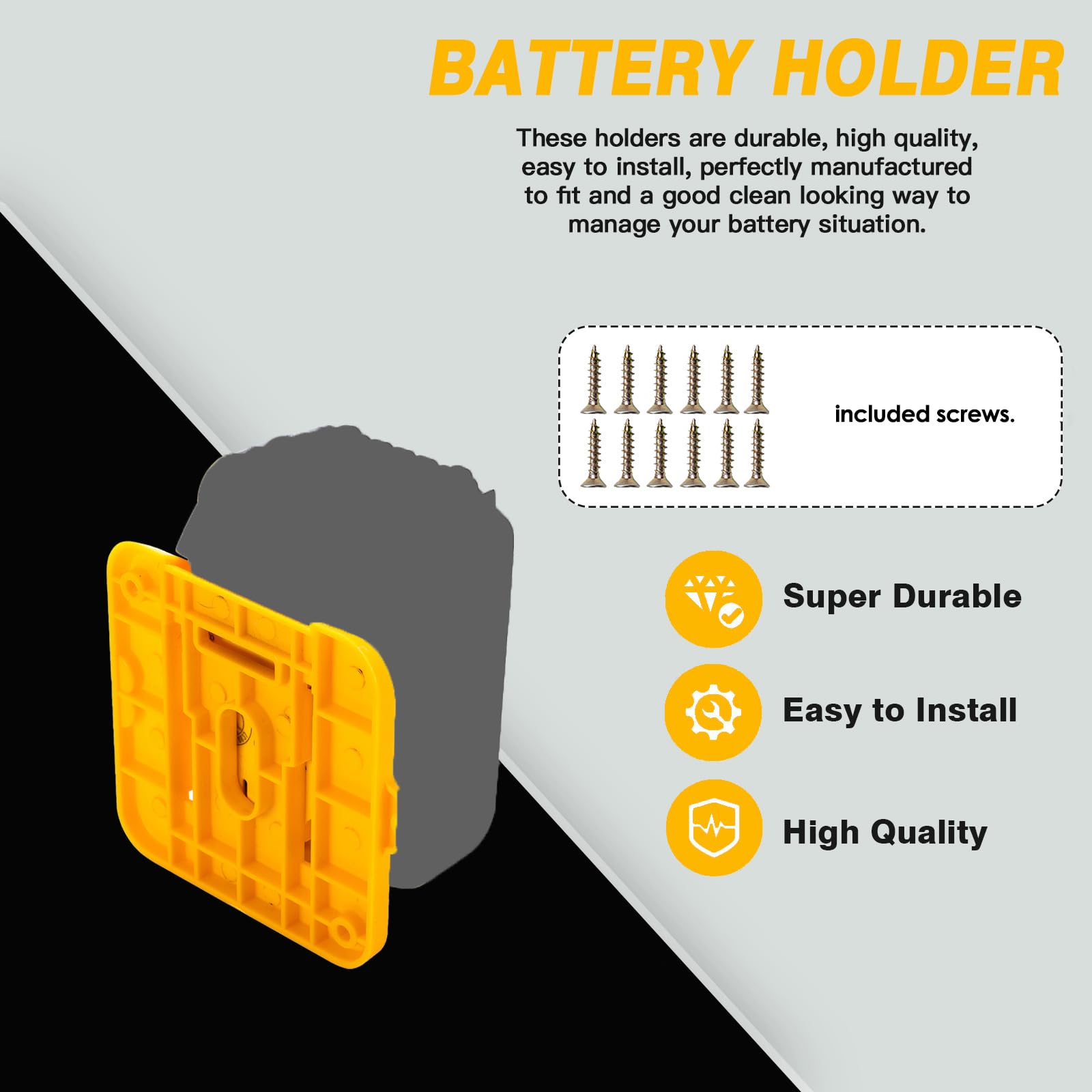 Crtbelfy 6 Pack Battery Mount Holder Compatible For Dewalt 20V 60V Battery Dock Holder Fit For Dcb200 Dcb203 Dcb205 Dcb206 Batte