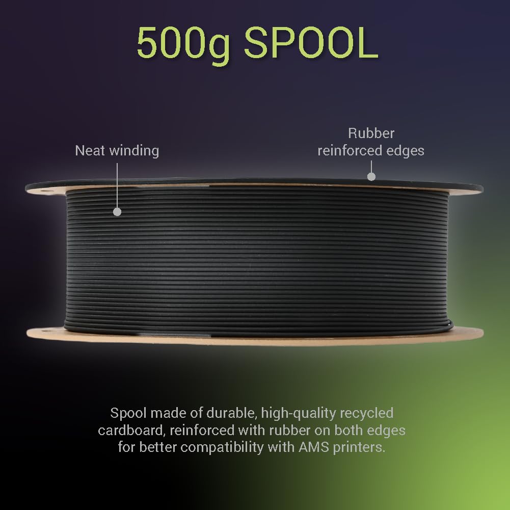 Polymaker Fiberon Petg Rcf08 3D Printer Filament Black 1.75Mm 500G Spool, Recycled Carbon Fiber Reinforced Petg   Fiberon Petg R