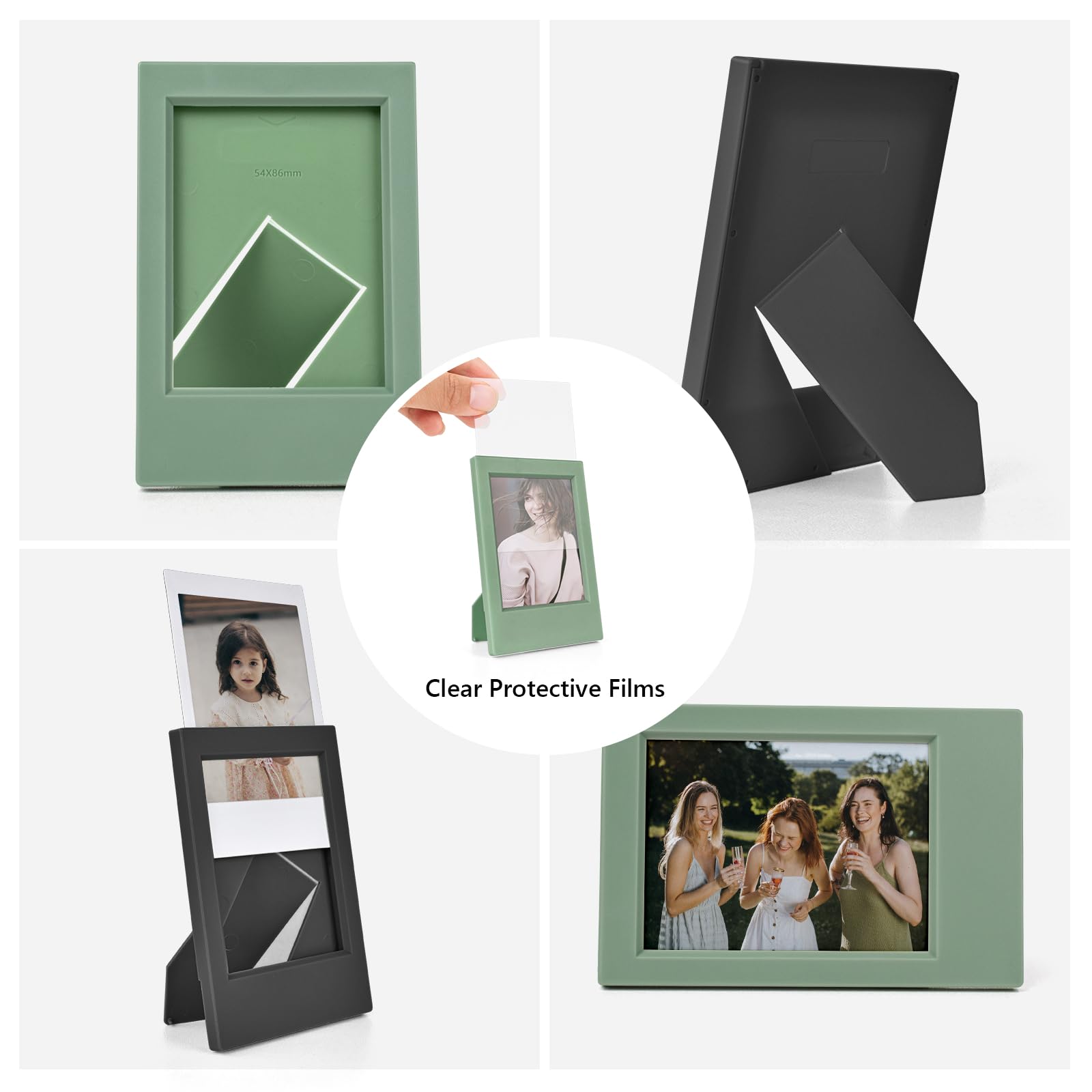 Hiyqin 2X3 Mini Photo Frames With Clear Protective Film   8 Pack Mini Frames Compatible With Fujifilm Instax/Polaroid 2X3 Film