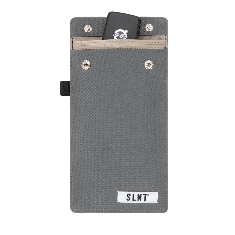 Silent Pocket Faraday Cage Key Fob Holder, Charcoal Grey, 4.3'' X 3.5''