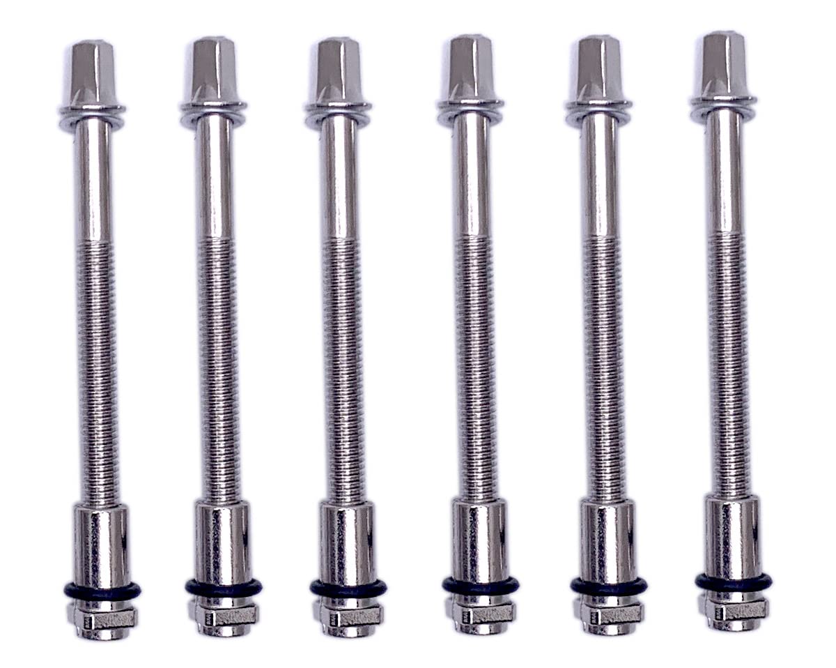 Tuoren 6Pcs Tension Rods Screw With Lug Nuts & O Rings For Drum Set Parts Hardware M6 X 2 1/2Inch(60Mm)
