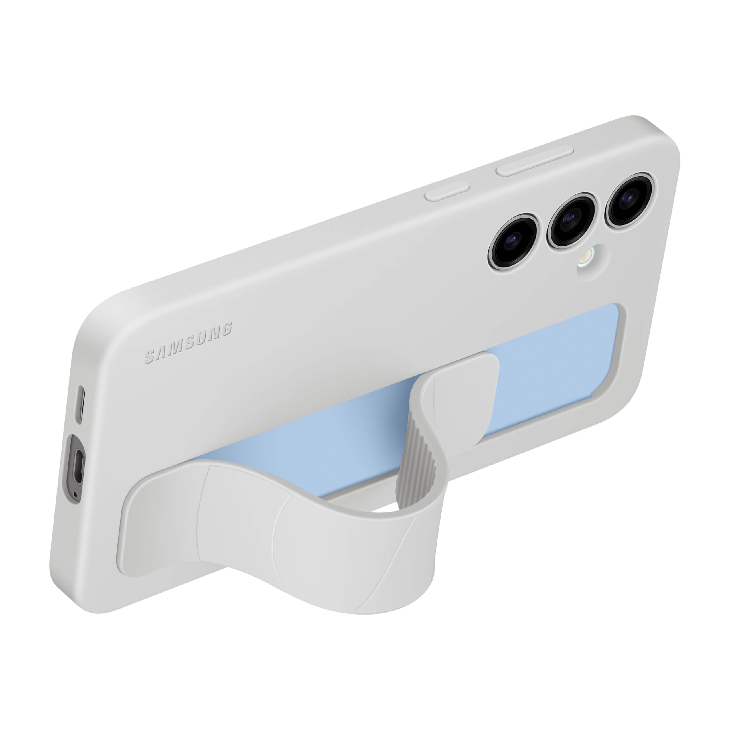 Samsung Galaxy S24 Fe Standing Grip Phone Case, Protective Silicone Cover With Hand Strap, Hands-Free Kickstand, Soft Touch, Dur