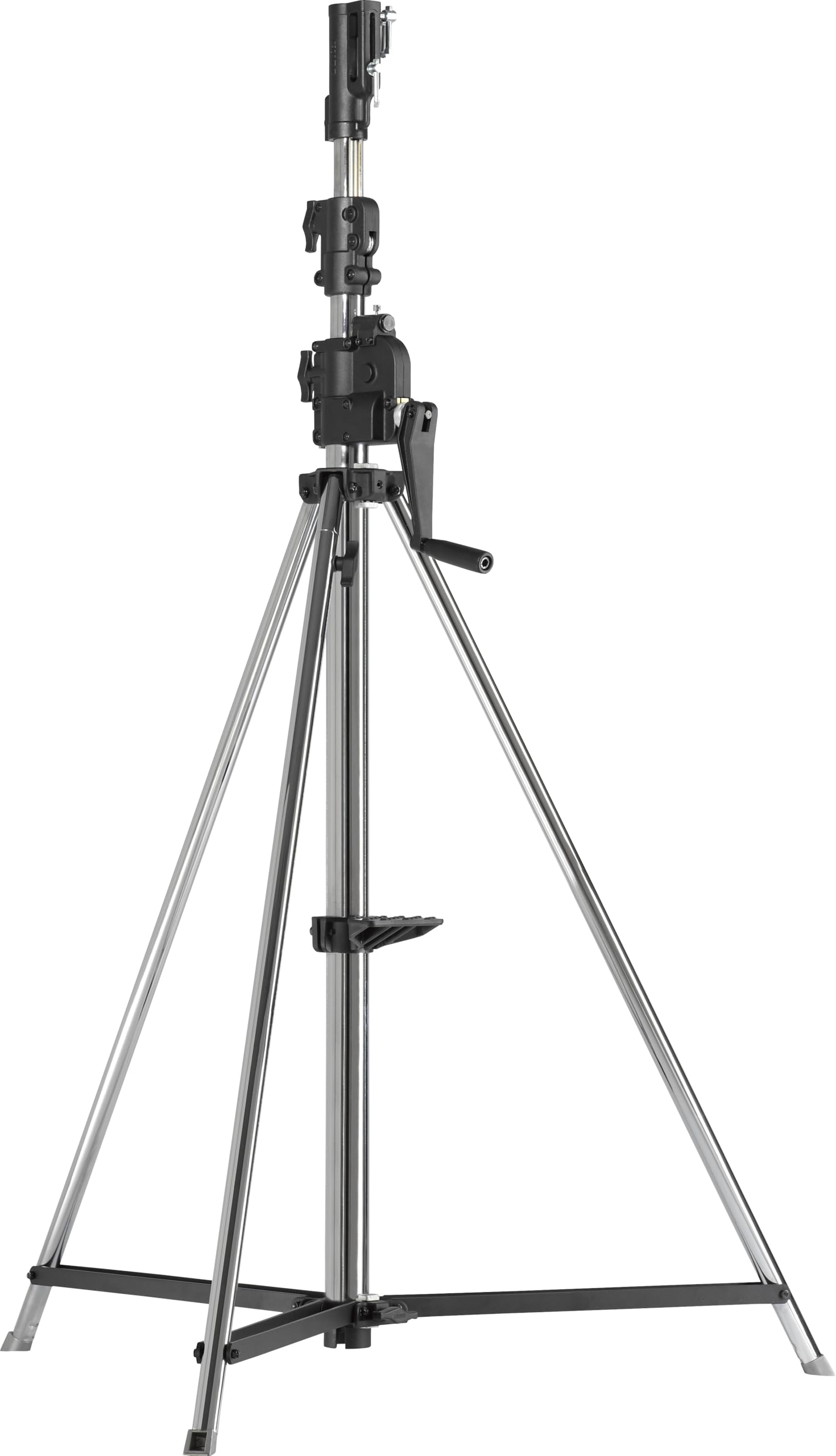 Kupo 3-Section Wind-Up Stand with Auto Self-Lock, Heavy Duty Steel Crank Stand with Universal Head, Leveling Leg, Max Height 12.