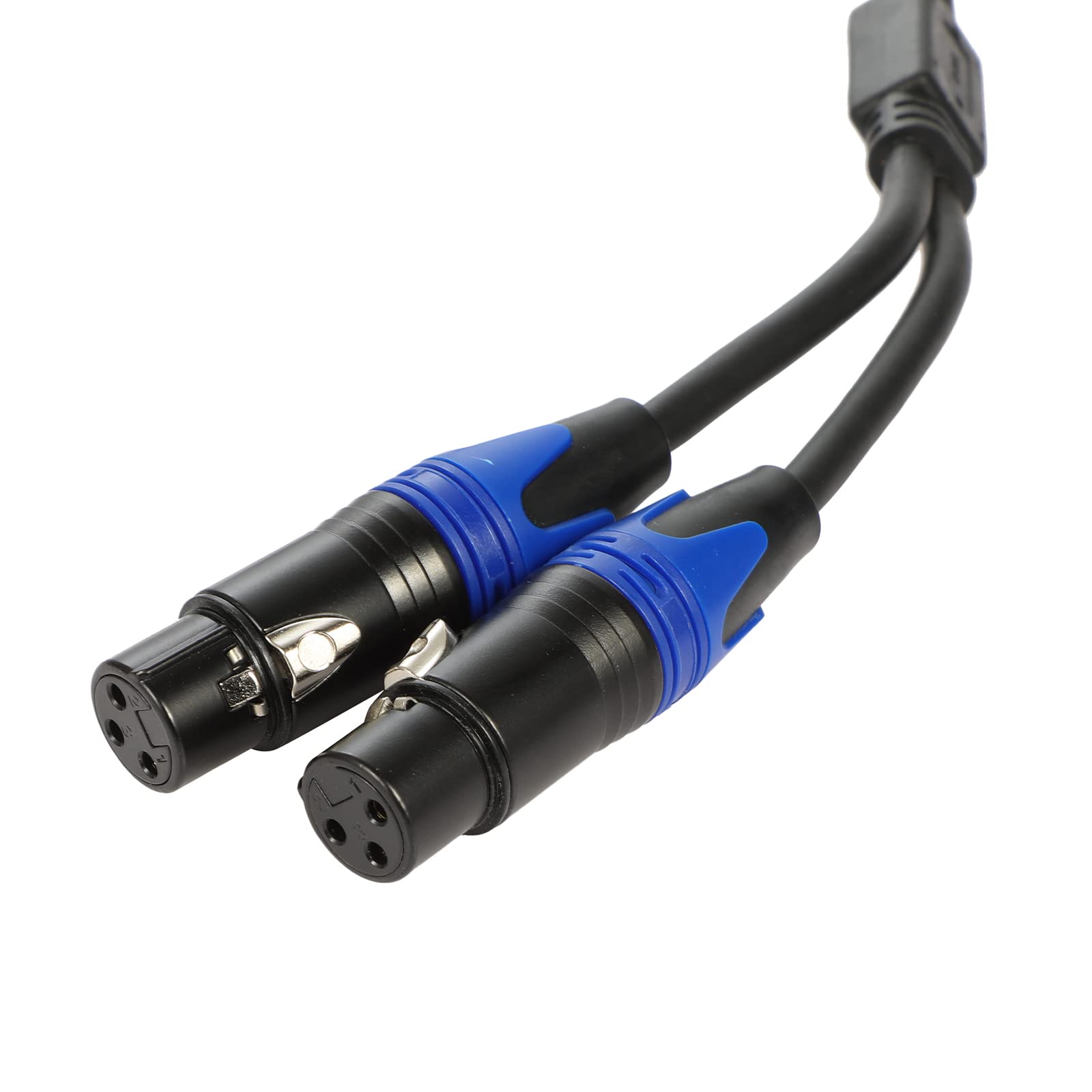 (11.8 Inches / 1 Pack) 1 Male To 2 Female Xlr Y Splitter Micrphone Cable, 3Pin Xlr Male To Dual Xlr Female Y Splitter Balanced M