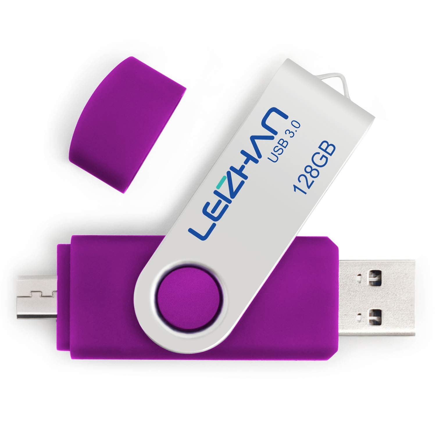 128 Gb Flash Drive Usb 3.0 Jump Drive For Android Phones/Pc/Tablet, Micro Usb 3.0 Thumb Drive, Purple