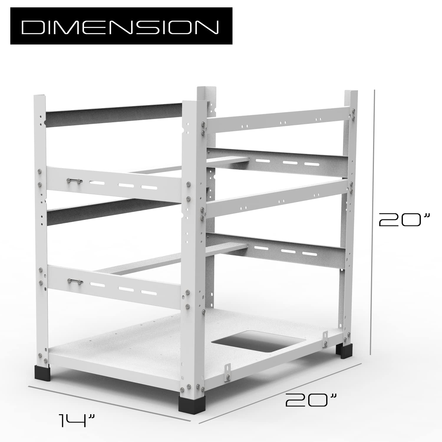 Aaawave The Sluice V2 12Gpu Stackable Open Frame Mining Rig Frame Chassis For Crypto Currency (White)