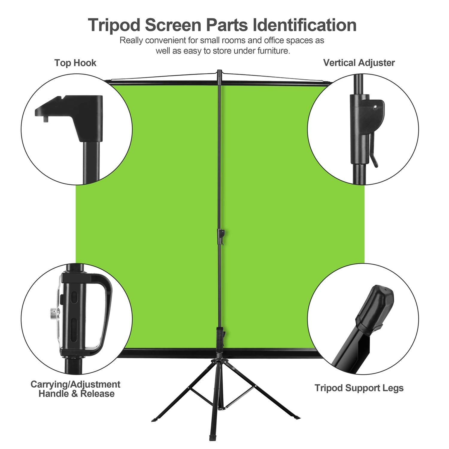 Emart 107'' Green Screen Stand, Professional Chromakey Background With Auto Locking Frame, Collapsible Portable Screen With Adju