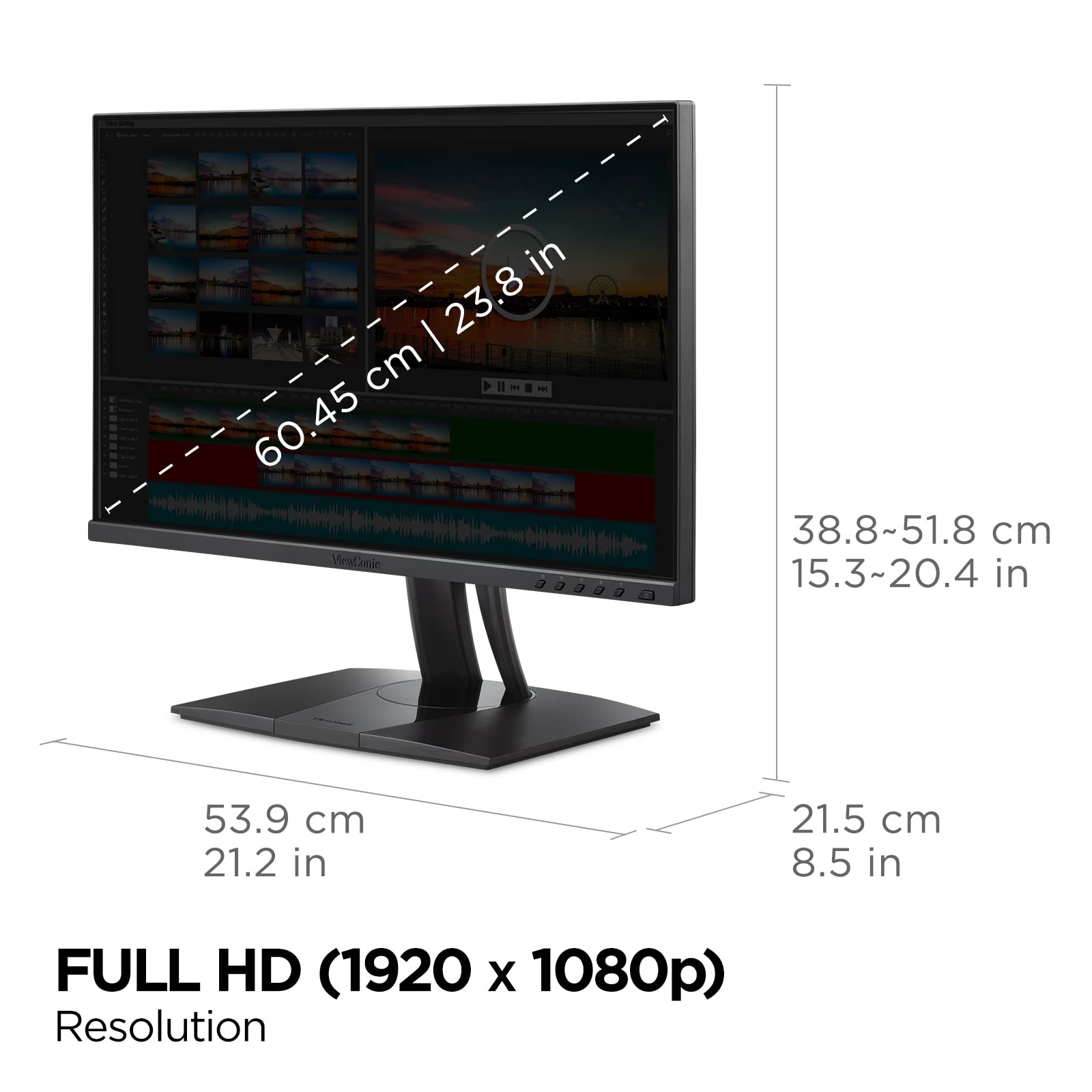 ViewSonic VP2456 24 Inch 1080p IPS Monitor Pantone Validated USB-C Black