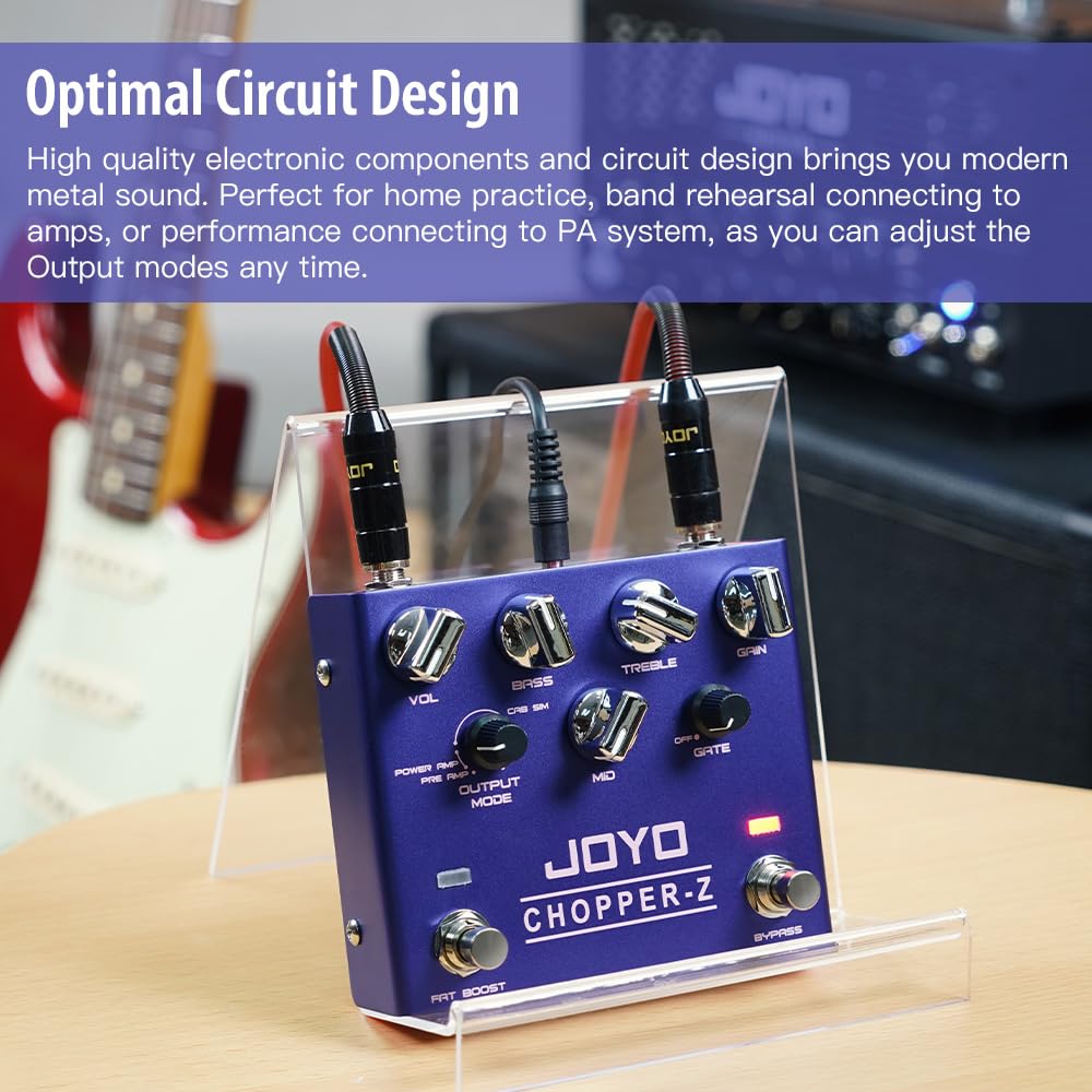 Joyo Distortion Effect Pedal Modern Metal Tone High Gain Amp Simulators All In One Pedal With 3 Band Eq For Electric Guitar (Cho