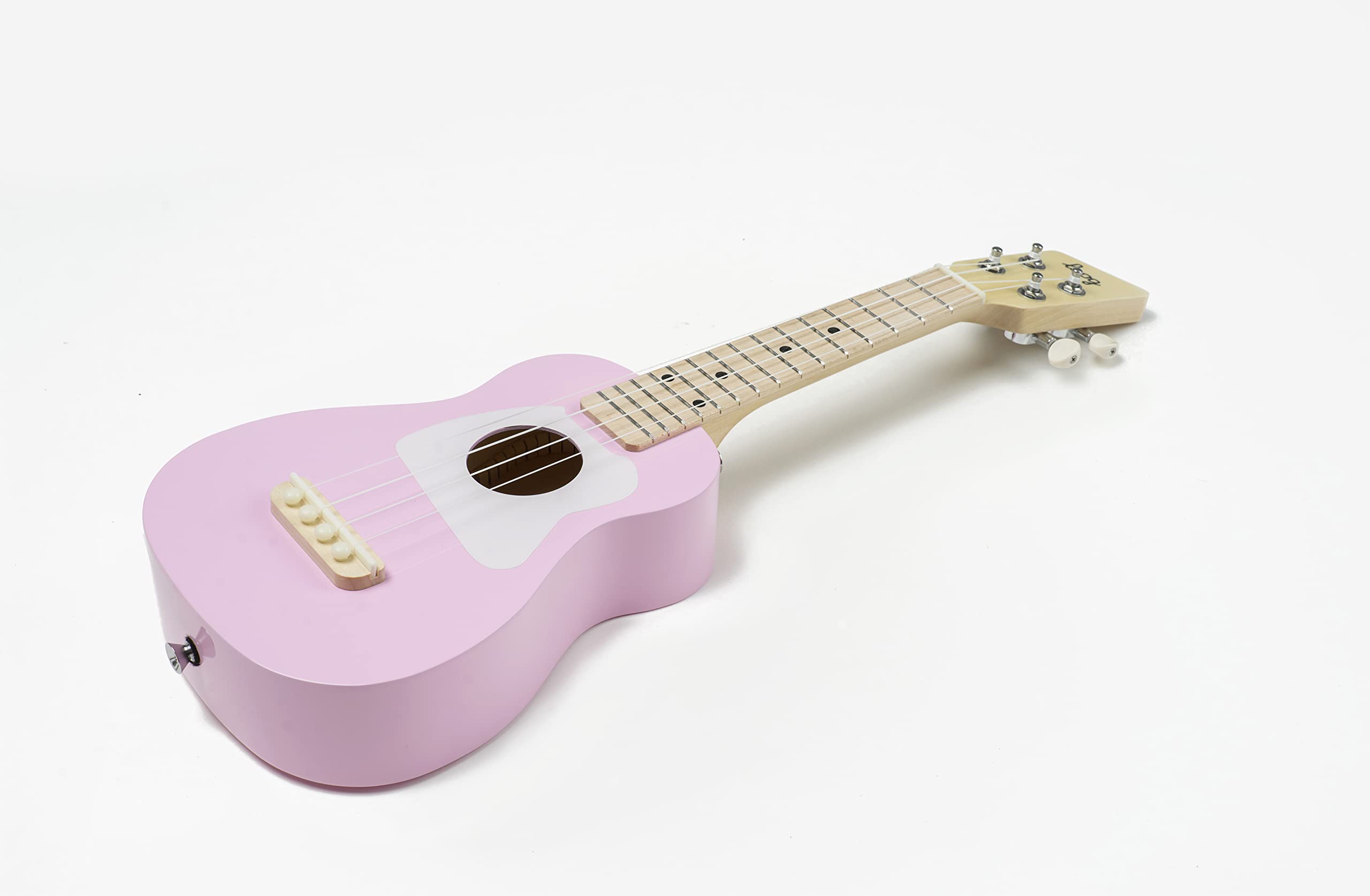 Loog Wood Soprano Ukulele For Kids & Beginners, App & Lessons, All Ages (Pink)