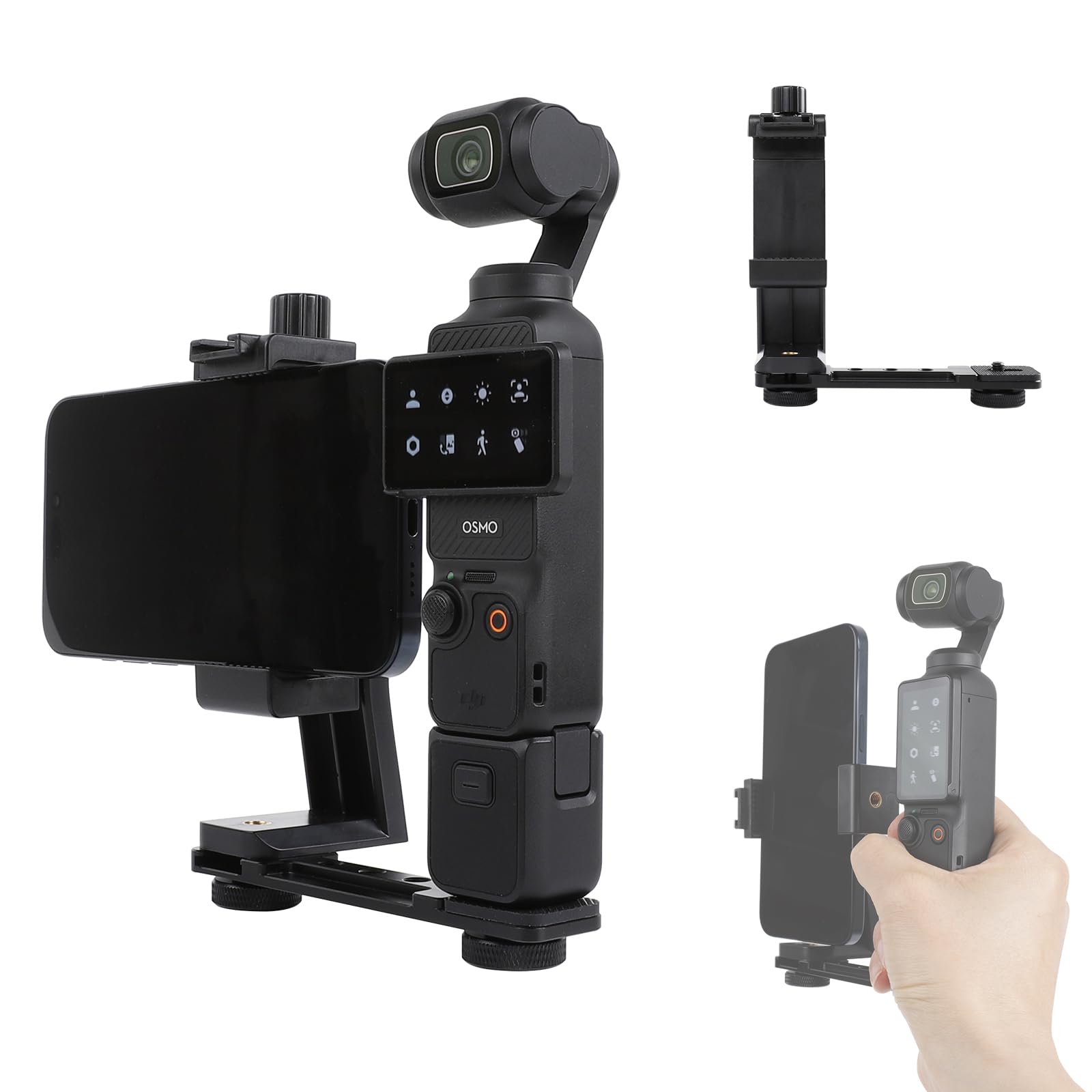 Phone Holder For Dji Osmo Pocket 3, Cell Phone Mount Expansion Accessories With 1/4'' Thread Hole Used With Tripod And Extension