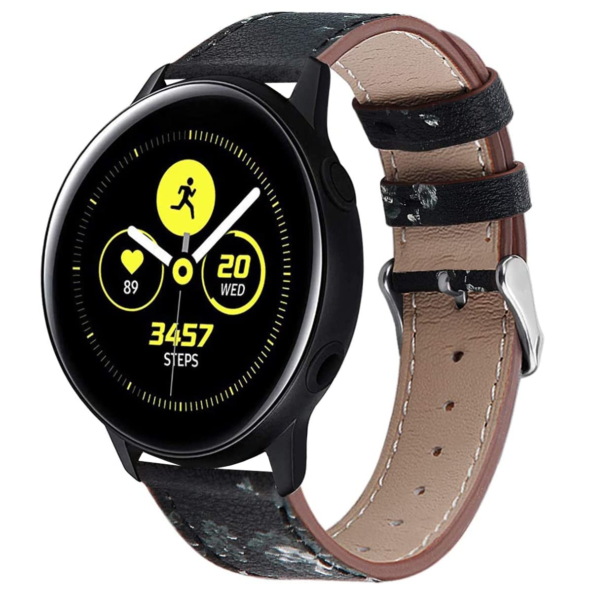 Compatible With Samsung Galaxy Watch 5 40Mm 44Mm/Galaxy Watch 4 /Galaxy Watch 3 41Mm Band Leather,20Mm Strap Band Compatible Wit
