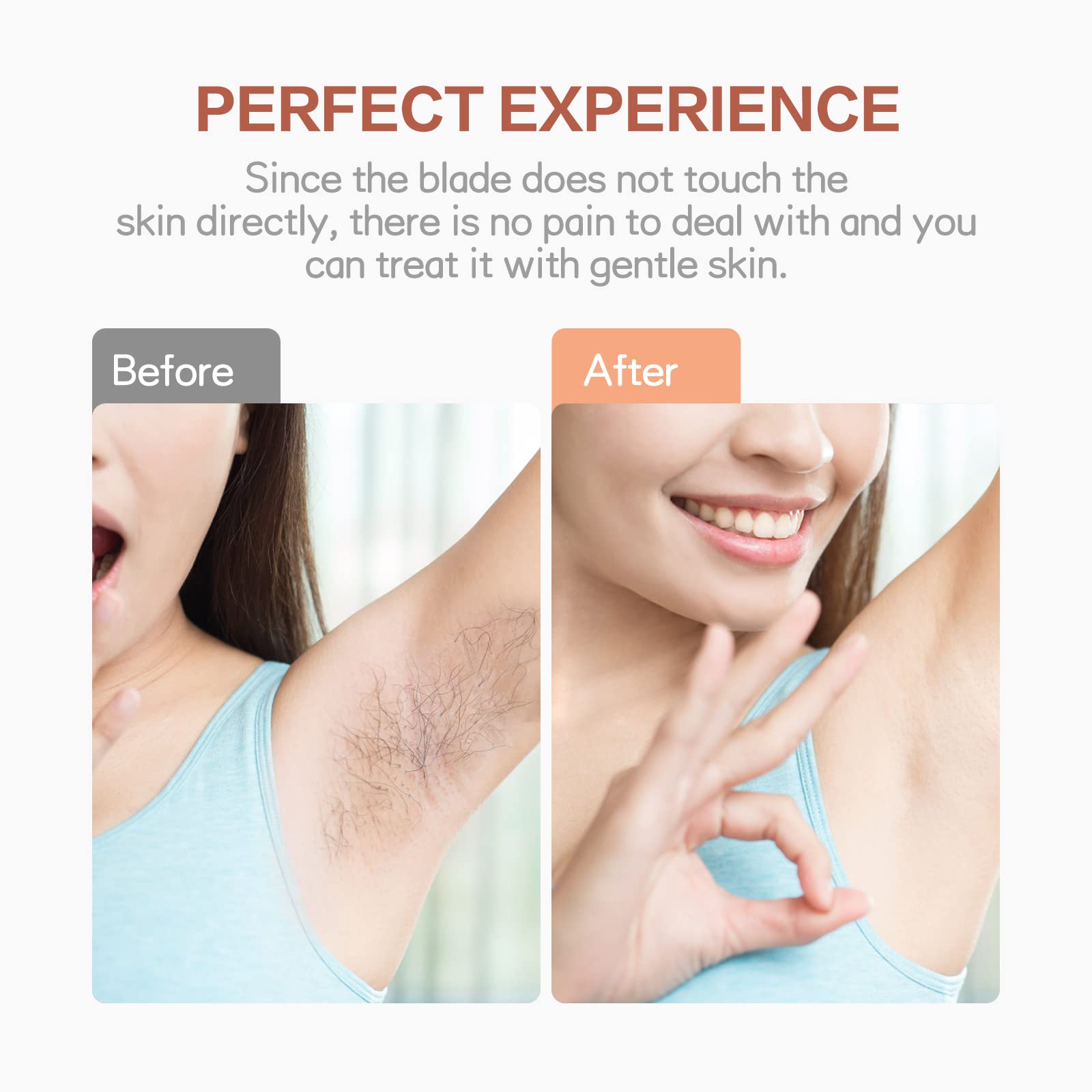 4 Count Facial Hair Remover Replacement Heads With 1 Cleaning Brush, For Flawless Finishing Touch Facial Hair Removal Tool For W