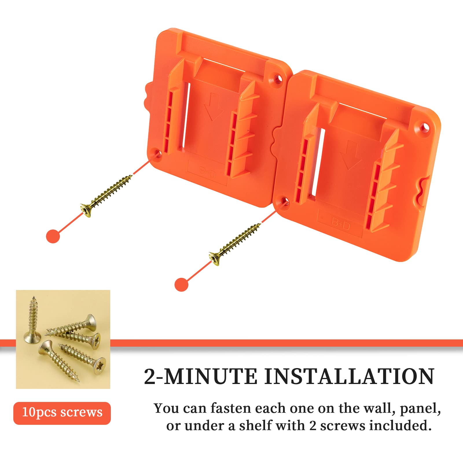 Crivnhar 5 Pack Battery Holder Compatible For Black+Decker 20V Battery Mounts Dock Holder Fit For Lbxr20 Lb20(W/10 Screws, No Ba