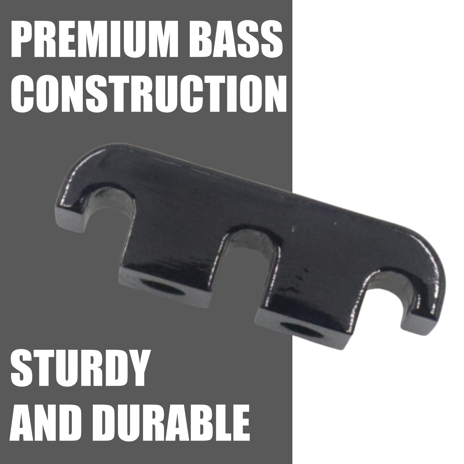 Cashbeat Brass Bass String Retainer, Black String Tree With Mounting Screws (For Electric/Precision Bass)