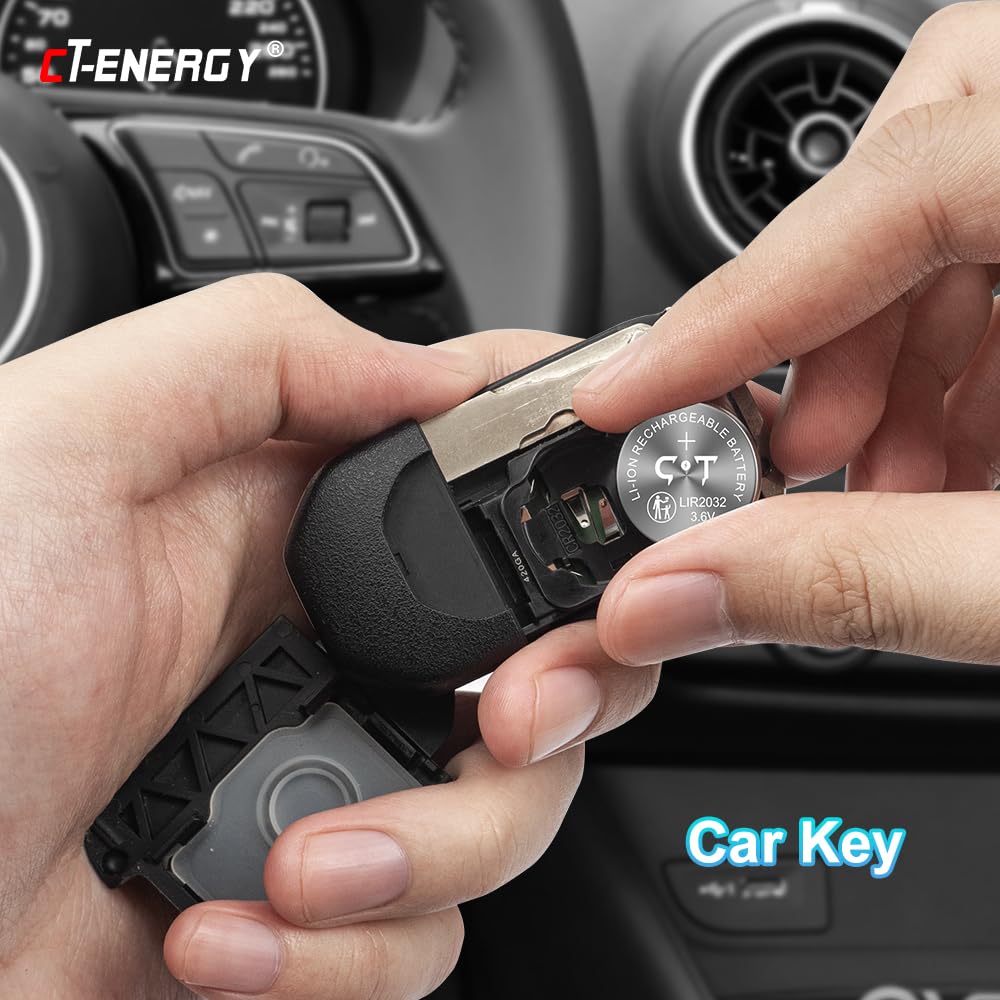 Usb Li Ion Coin Button Cells Charger With 2Pcs Of Rechargeable 2032 Battery Widely Charge Lir2032,Lir2016 And Lir2025