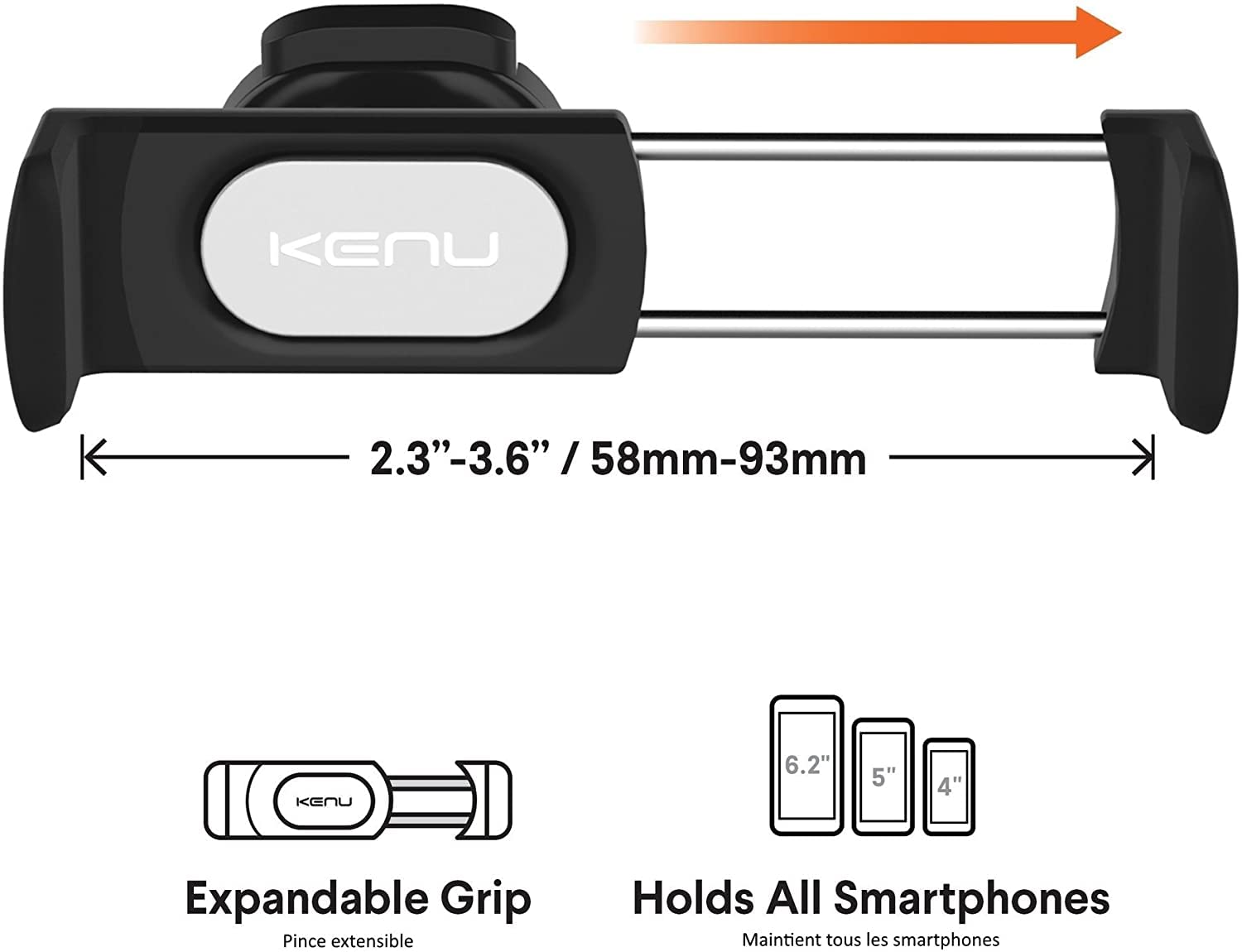 Kenu Airframe Pro | Universal Vent Car Phone Mount Holder For Iphone, Android, Pixel, Samsung, Lg, Moto, Huawei, Nokia, And Larg