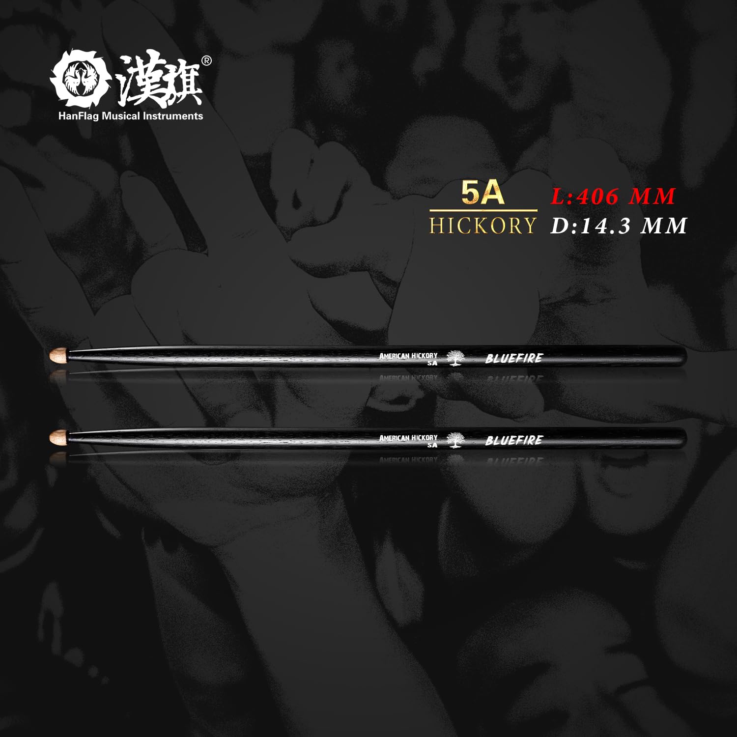 6 Sticks/3 Pairs Black Color 5A Drumsticks,Classic 5A Drum Sticks,Hickory Drumsticks With Acorn Tips,For Acoustic Or Electronic