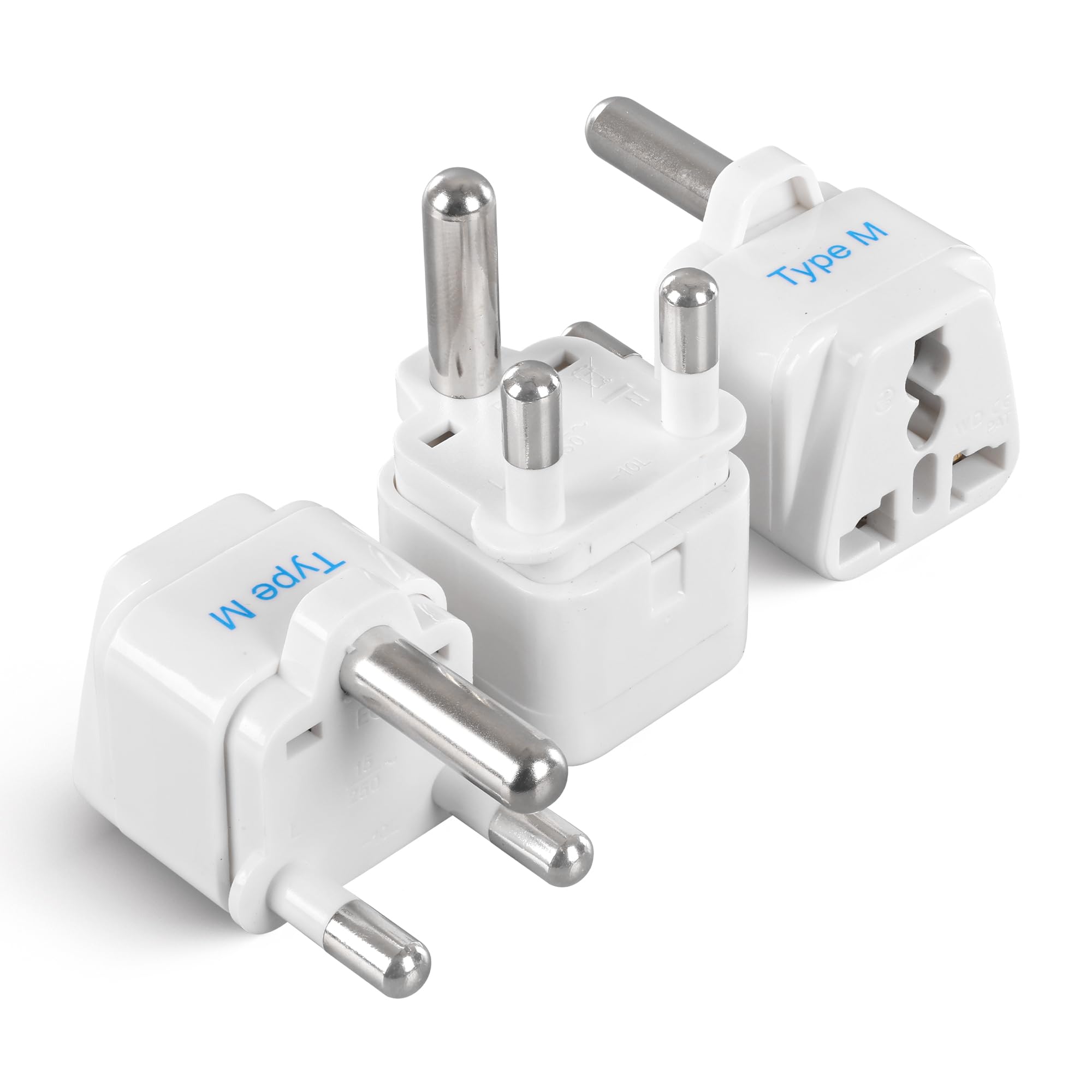 Ceptics South Africa Travel Plug Adapter (Type M)   3 Pack [Grounded & Universal] (Gp 10L 3Pk)