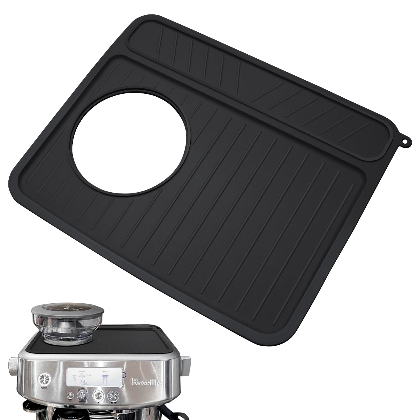 Coffee Mat For Breville 878/881, Espresso Tamper Mat, Food Grade Silicone Non Slip, 11.42In X 9.53In, Waterproof Heat Resistant,