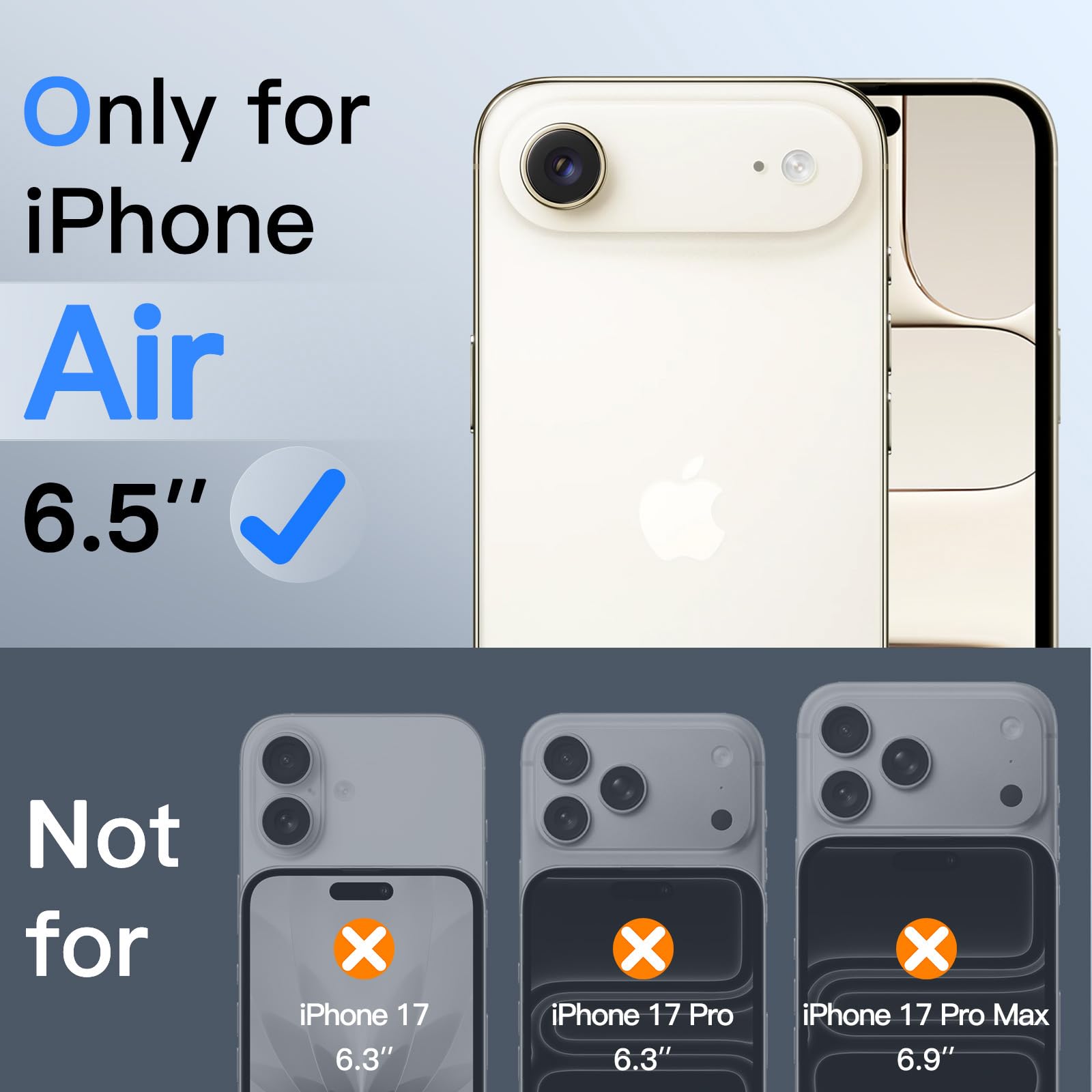 Jetech Privacy Screen Protector For Iphone 17 Air, Anti-Spy Tempered Glass Film With Easy Installation Tool, 6.5-Inch Display, 2