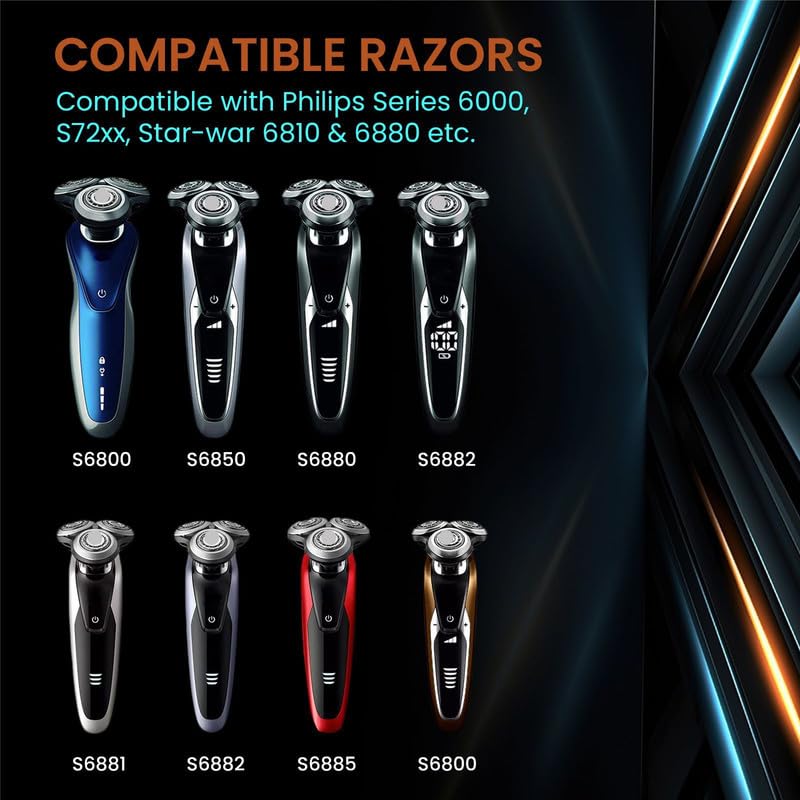 Golden Lotus Creations Replacement Heads, Compatible With Philips Norelco Sh60 Series 6000 Replacement Heads, Sh60 Replacement H