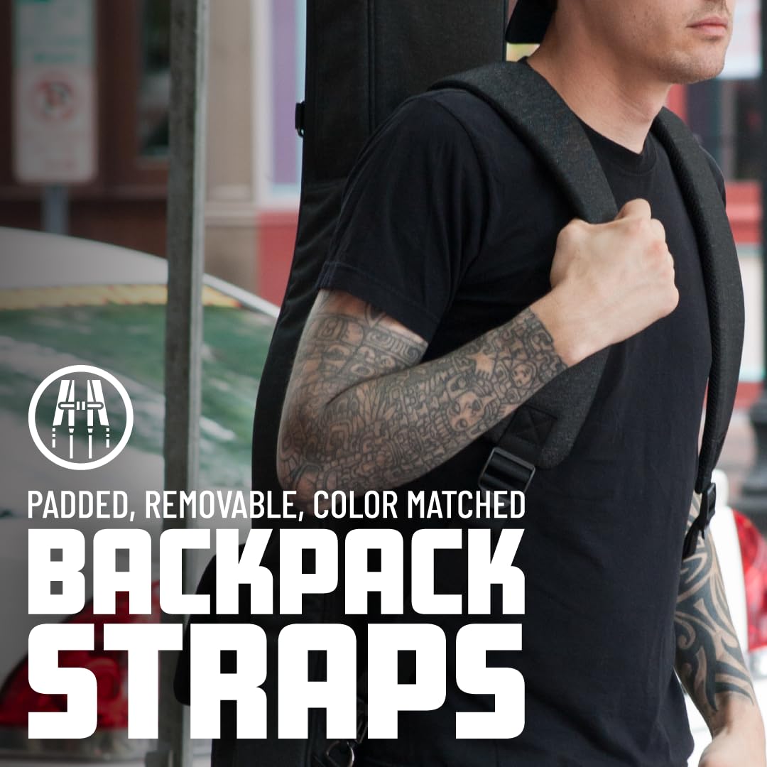 Gator Cases Transit Series Lightweight Soprano Ukulele Gig Bag With Back Pack Straps And Rubberized Base, Charcoal Black Exterio