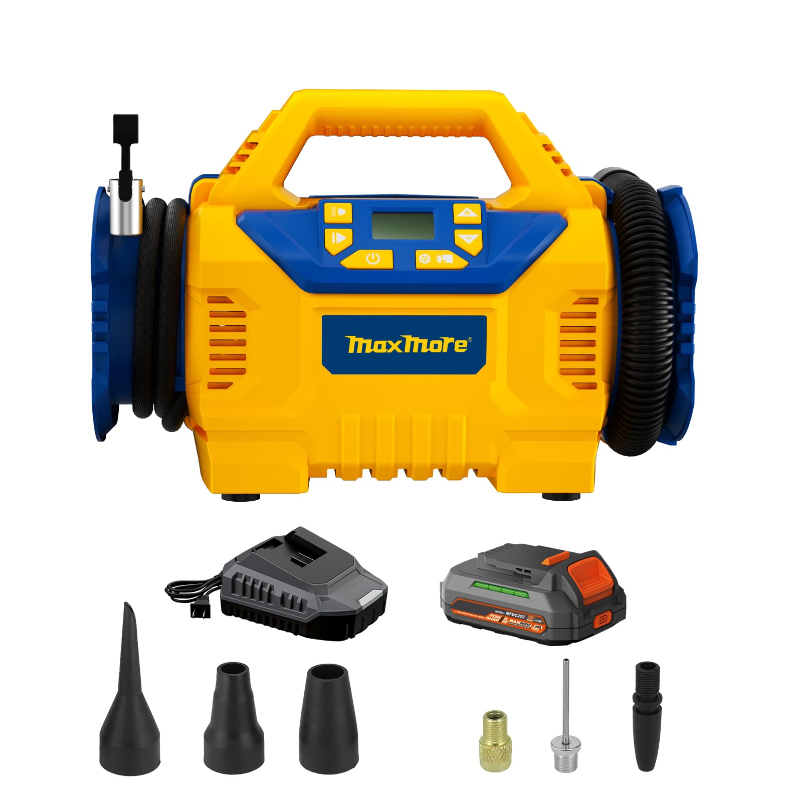 Cordless Tire Inflator Compatible With Dewalt 20V Max Battery 160 Psi Portable High Pressure Air Compressor, 2.0Ah Battery & Fas