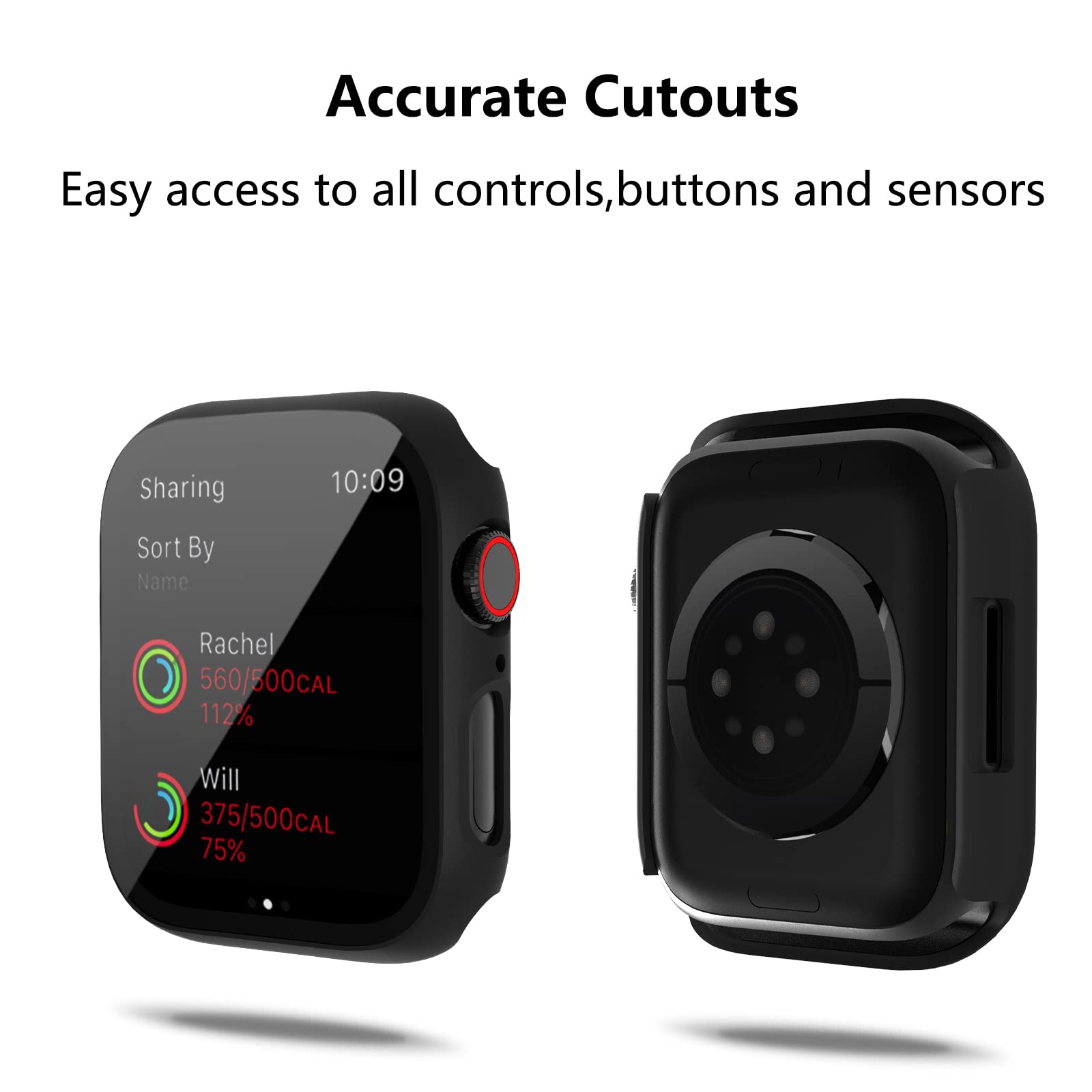 5 Pack Case Compatible For Apple Watch Series 8 & Series 7 41Mm With Tempered Glass Screen Protector, Haojavo Pc Hard Ultra Thin