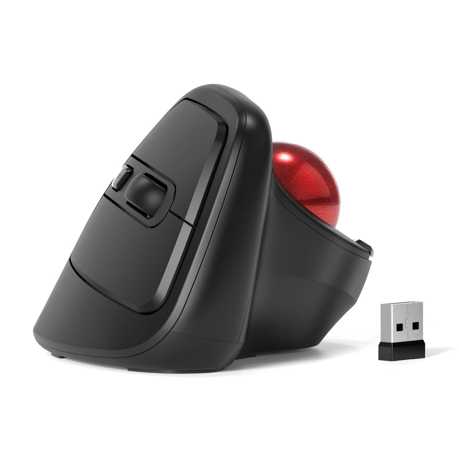 MicroPack Ergonomic Wireless Mouse with Trackball and 5 Adjustable DPI, Easy Thumb Control, Precise & Smooth Tracking. Update Bl