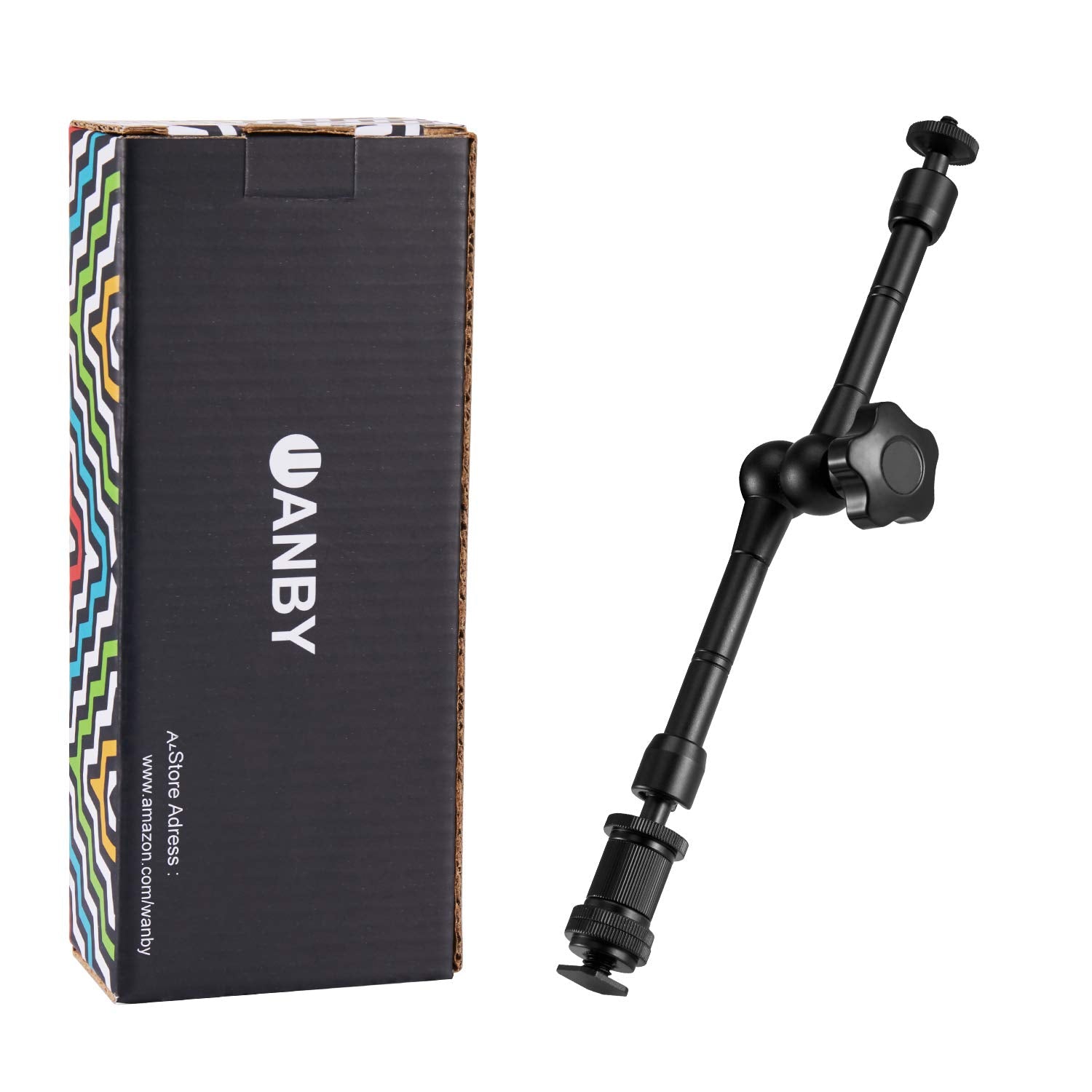 Wanby 11 Inch Articulating Friction Magic Arm Adjustable W/Hot Shoe Mount 1/4'' Tripod Screw For Camera Rig, Lcd Monitor, Led Fl