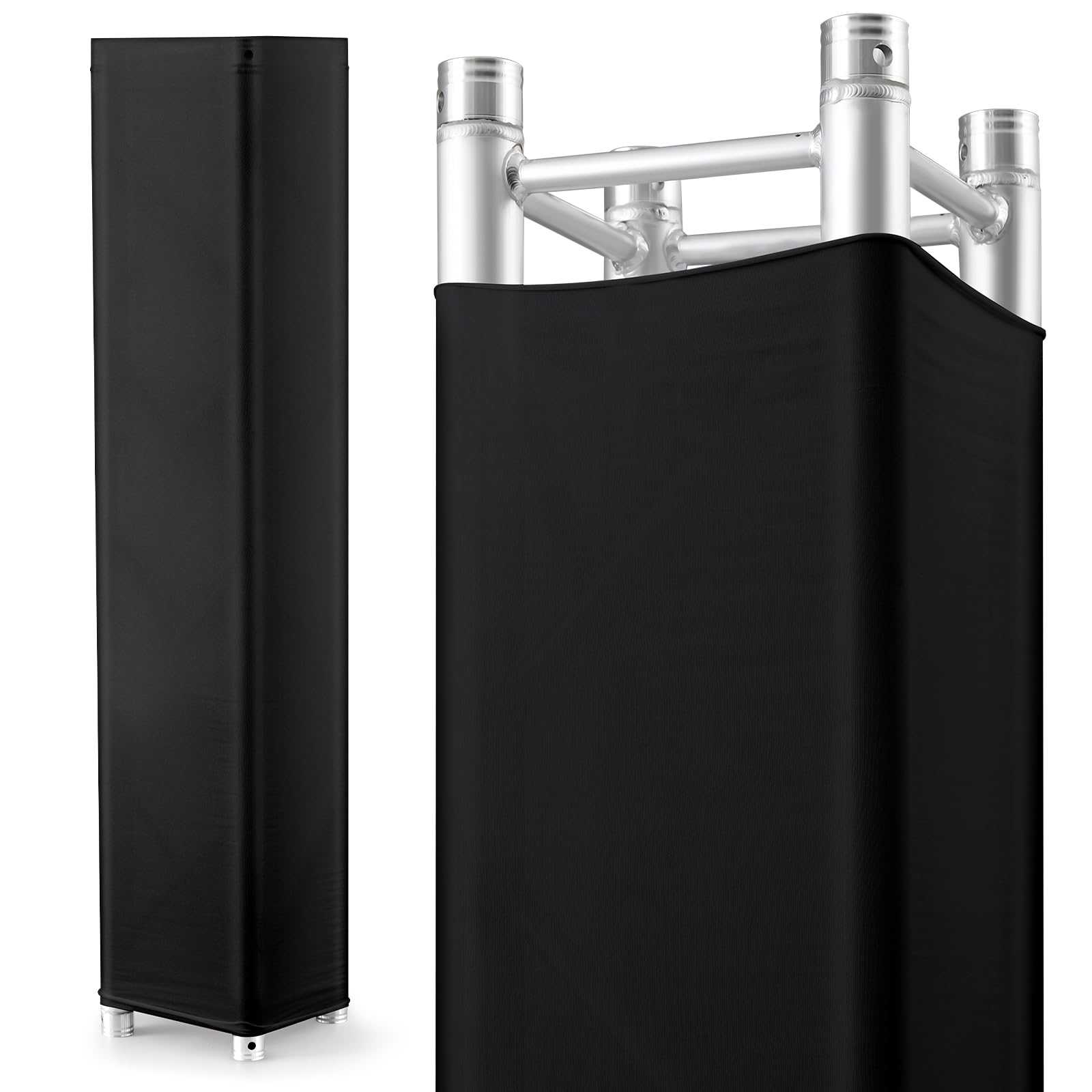 Hahafelt 2 Pcs Black Truss Cover Fits 8.2 ft x 12 in Box Truss Scrim Elastic Fabric Seamless Integration Easy Installation Pull 