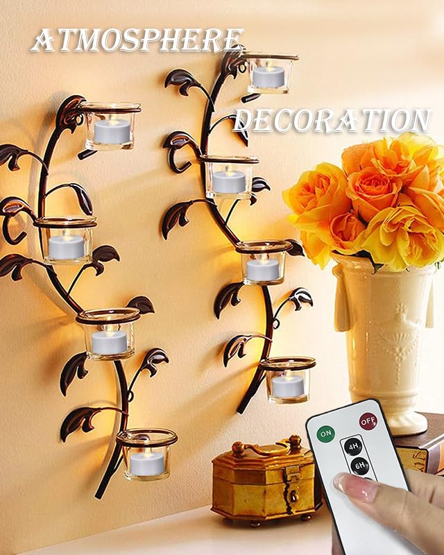 Paichi Tea Lights Candles Battery Operated With Remote Control, 24Pcs Flickering Flameless Candle With Timer, Long Lasting 400+