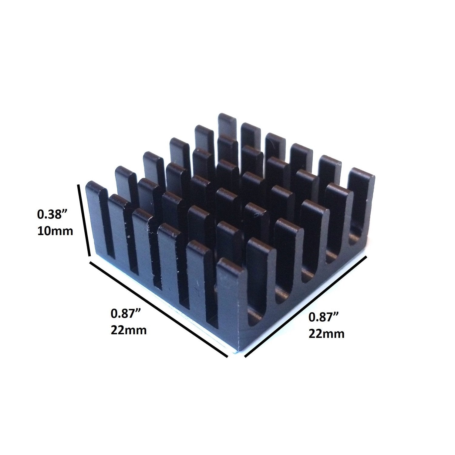 Easycargo 10Pcs 22Mm Heatsink Kit 22X22X10Mm + 3M8810 Thermal Conductive Adhesive Tape, Cooler Heat Sink For Cooling Raspberry Pi Ssd Ps5 M.2 Ssd Nvme 2280 Gpu Ic Chips Vram Vga Ram (22Mmx22Mmx10Mm)
