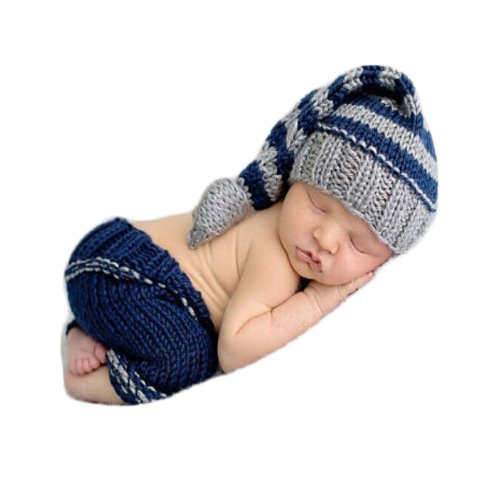 Vedory Fashion Newborn Baby Photography Props Boy Girls Photo Shoot Props Outfits Crochet Knitted Costume Unisex Cute Infant Hat