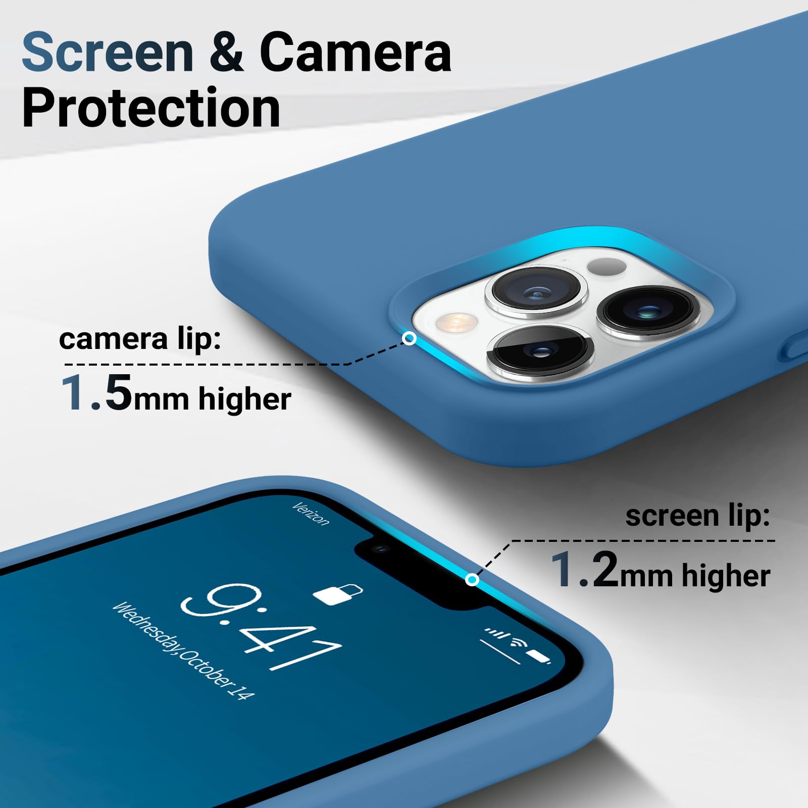 Aotesier Shockproof Designed For Iphone 12 Pro Max Case, Liquid Silicone Phone Case With [Soft Anti Scratch Microfiber Lining] D