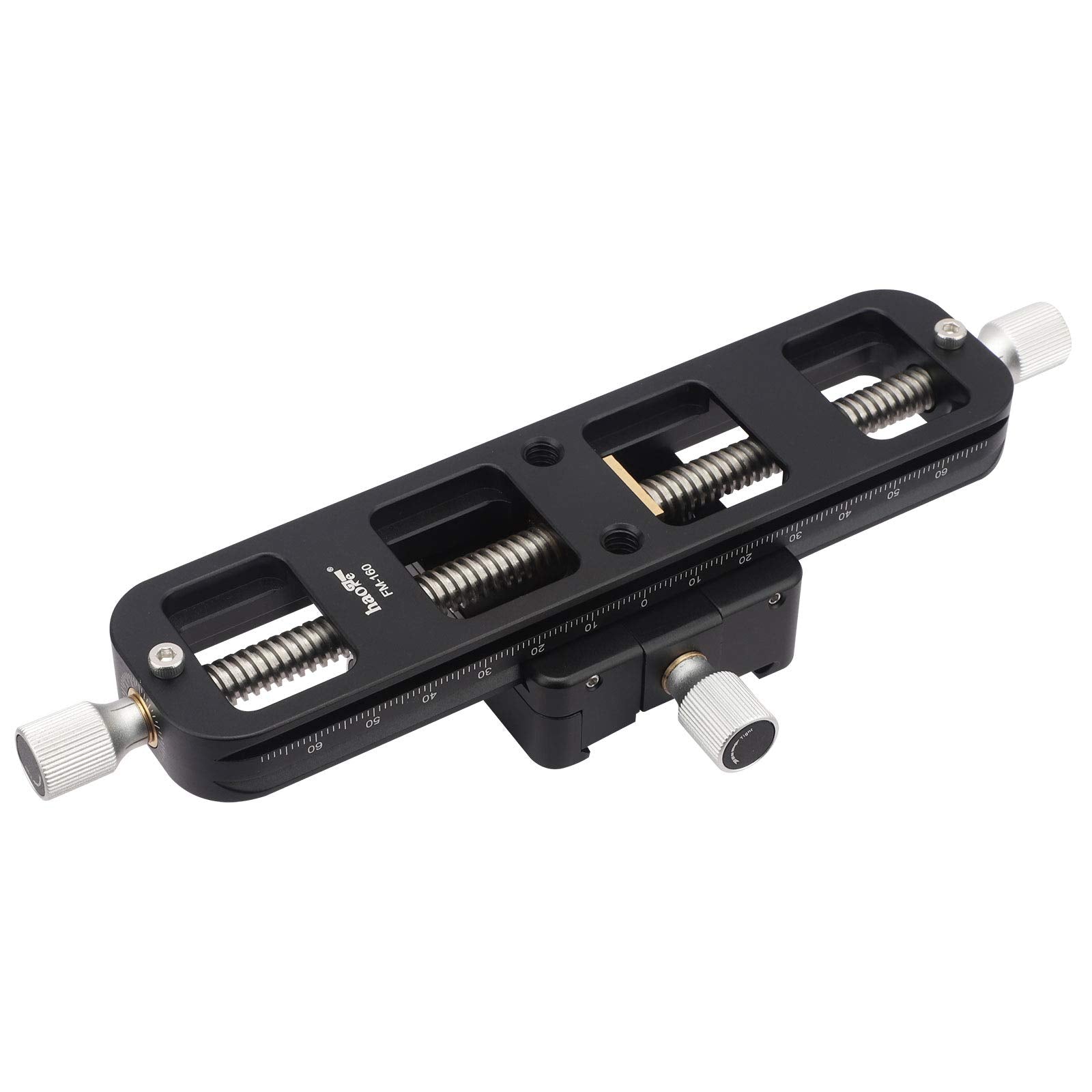 Haoge Fm 160 Wormdrive Macro Rail For Macro Photography Track, Focus Stacking Precision Focus Slider/Close Up Shooting Clamp Plate Fine Tuning Screw Rod