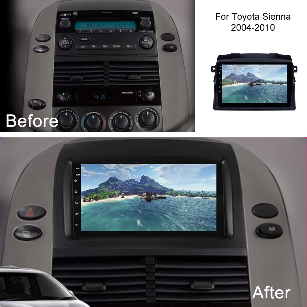 For Toyota Sienna Radio Upgrade 2004 2005 2006 2007 2008 2009 2010 Car Stereo, Built In Dsp Eq Wireless Carplay Android Auto Gps
