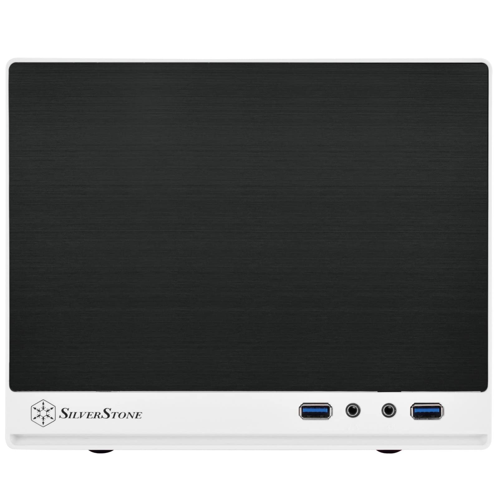 Silverstone Technology Ultra Compact Mini Itx Computer Case With Solid Front Panel White & Black (Sst Sg13Wb Q Usa)