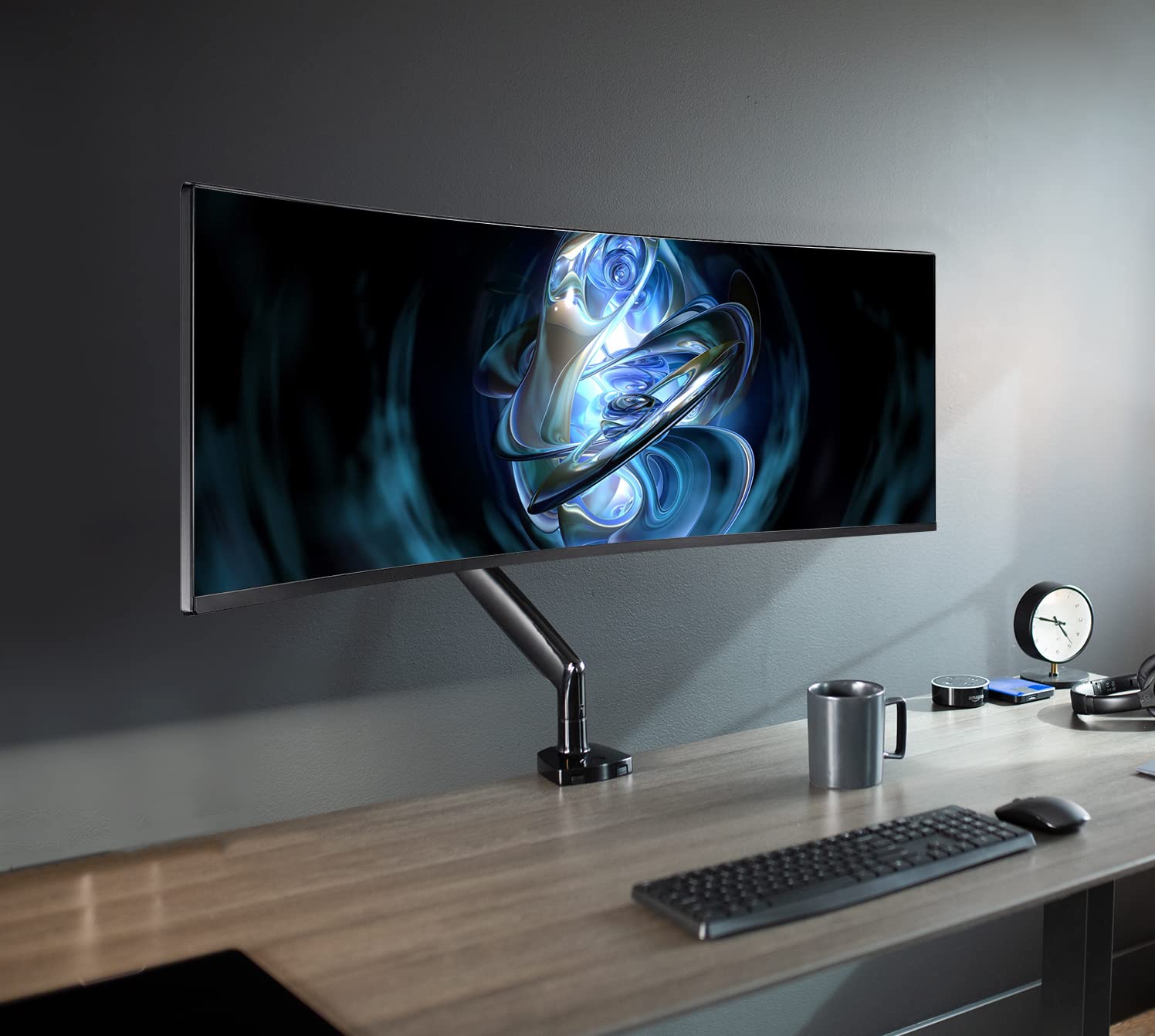 VIVO Premium Aluminum Heavy Duty Single Monitor Arm for Ultrawide Monitor up to 35 inches and 24 lbs, Desk Mount Stand, Pneumatic Height, Max VESA 100x100, Black, STAND V101Q