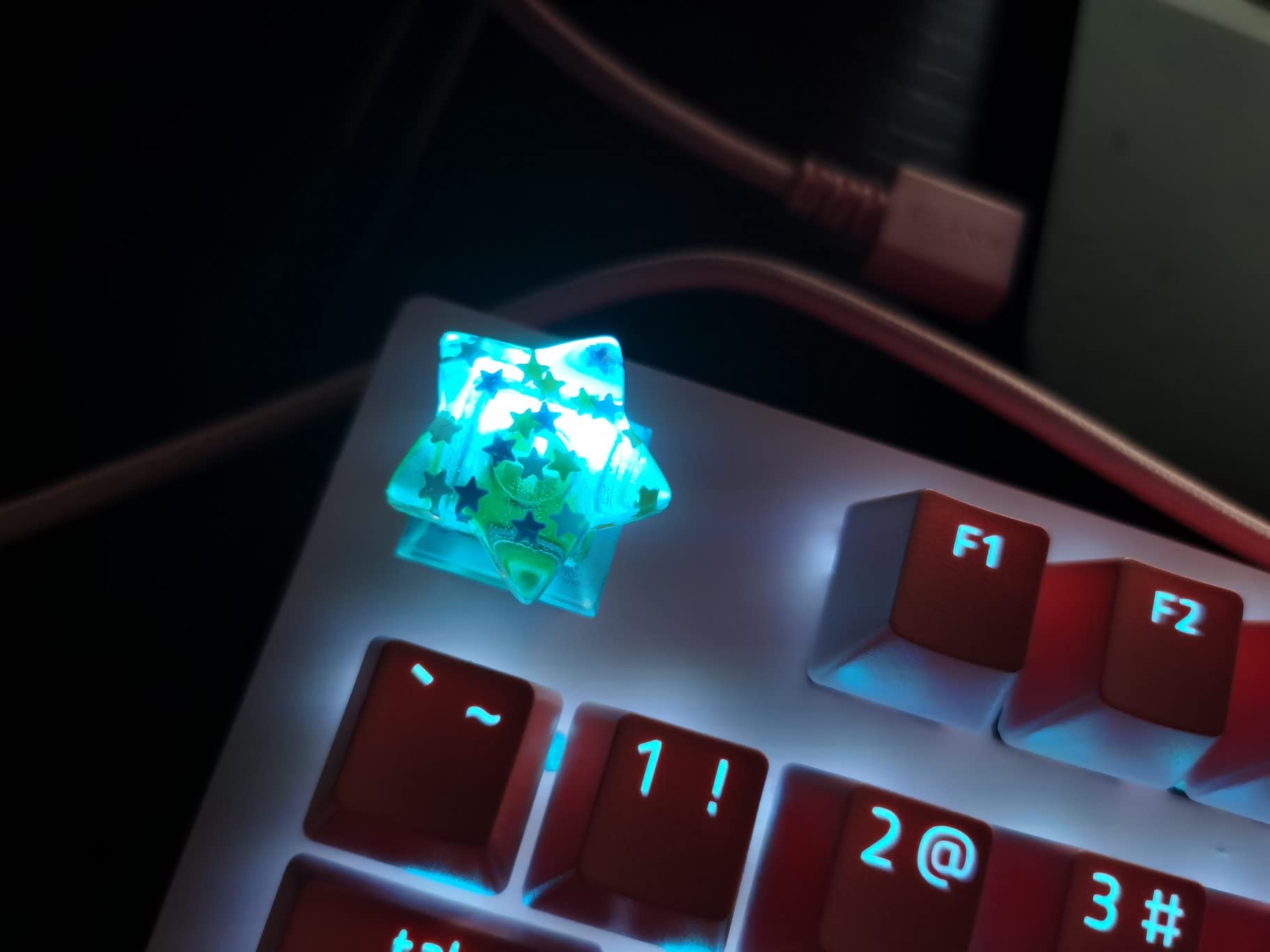 Personalized Transparent Star Keycap Handmade Keycap Oem Profile Keycap Esc Backlit Keycap Gift R4 Height For Mechanical Keyboar