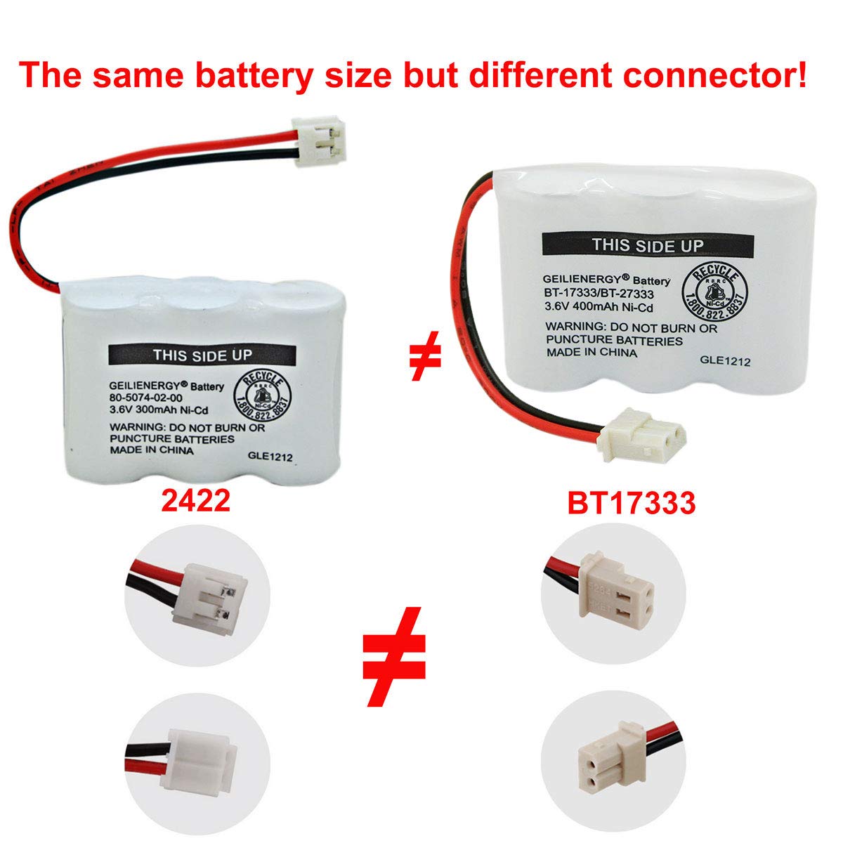 Geilienergy Bt 17333 Bt 27333 Handset Telephone Rechargeable Battery 2/3Aa 3.6V Ni Cd Cordless Phone Battery Compatible With Vtech Bt17333 Bt27333 Bt 17233 Bt17233 Bt 163345 Cs5121 (Pack Of 1)