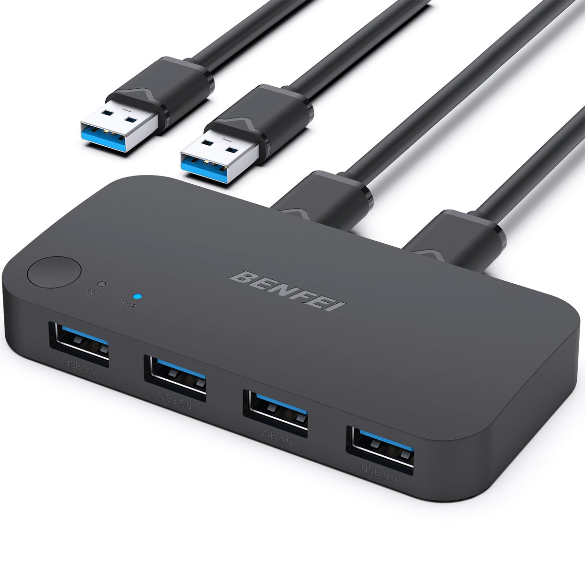 Usb 3.0 Switch, Usb Switcher 2 Computers Share 4 Usb For Pc Mouse Keyboard Printer Scanner, Usb Kvm Switch Selector Compatible W