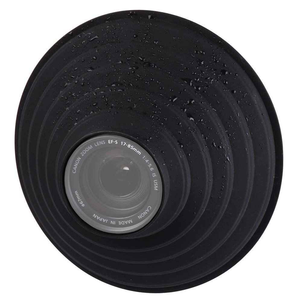 Easy Hood Lens Hood For Nikon Canon Pentax Sony 70 90Mm Camera Lens, Ultimate Anti Glass Anti Reflective Silicone Collapsible Le
